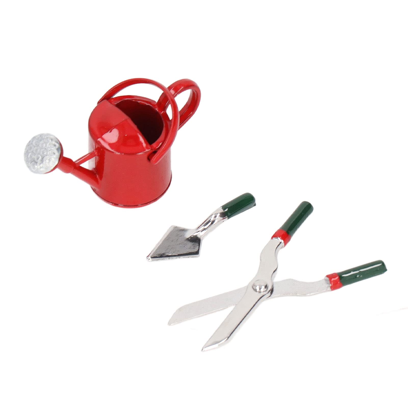 Miniature Garden Tools for DIY Dollhouse - 1:12 Scale Fairy Garden Accessories for Creative Projects (Red)