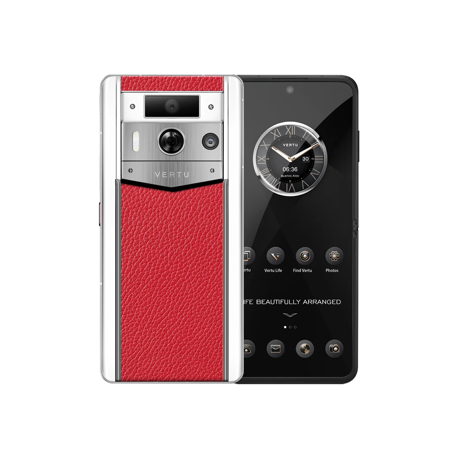 METAVERTU 2 White Calfskin Web3 AI Smartphone - Berry Silver Case | Luxury Crypto Phone for Blockchain Enthusiasts & Tech Professionals