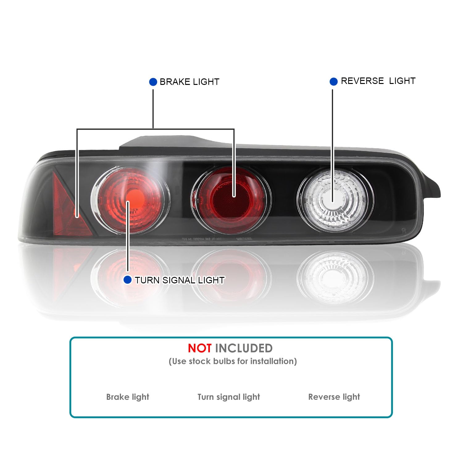 Spec-D Tuning JDM Black LED Tail Lights for 1994-2001 Acura Integra Coupe - Smoked Lens Left & Right Pair - Enhances Night Visibility & Style (Perfect for Car Enthusiasts & Night Driving)