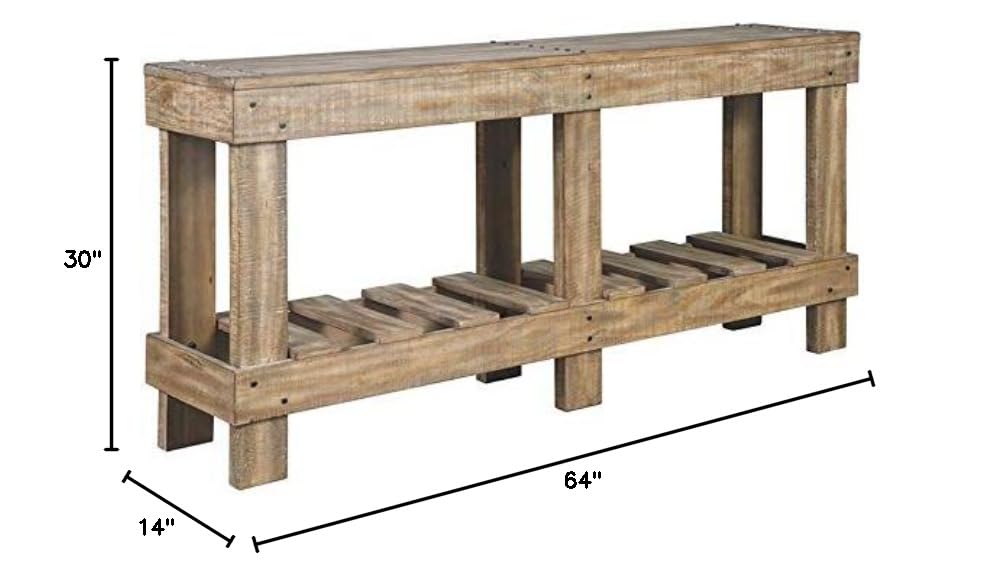 BOWERY HILL Light Brown Console Table - Elegant Entryway Sofa Table for Hallway, Living Room & Home Decor