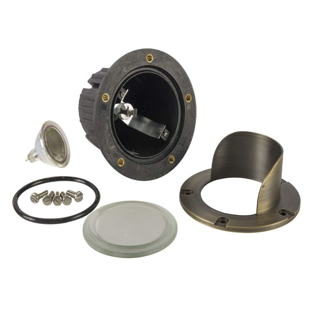 12V LED Landscape In-Ground Well Light - Half Moon Head Brass Outdoor Lighting for Garden, Pathway, and Yard Decoration