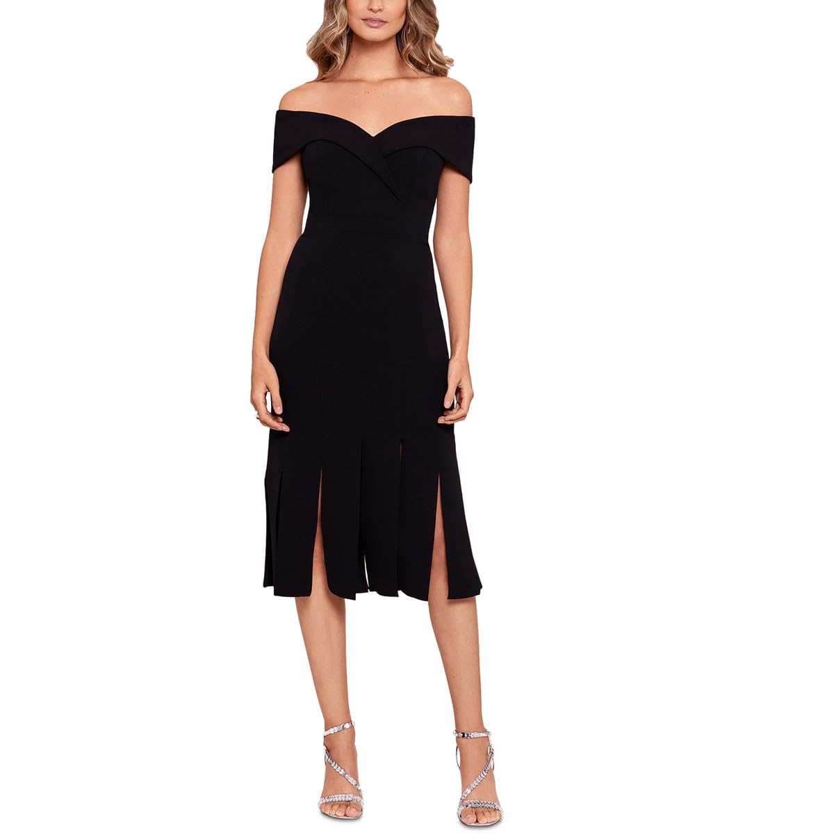 Xscape Women's Semi-Formal Midi Cocktail Party Dress - Elegant A-Line Fit for Evening Events, Weddings & Holiday Parties | Plus Size Options Available