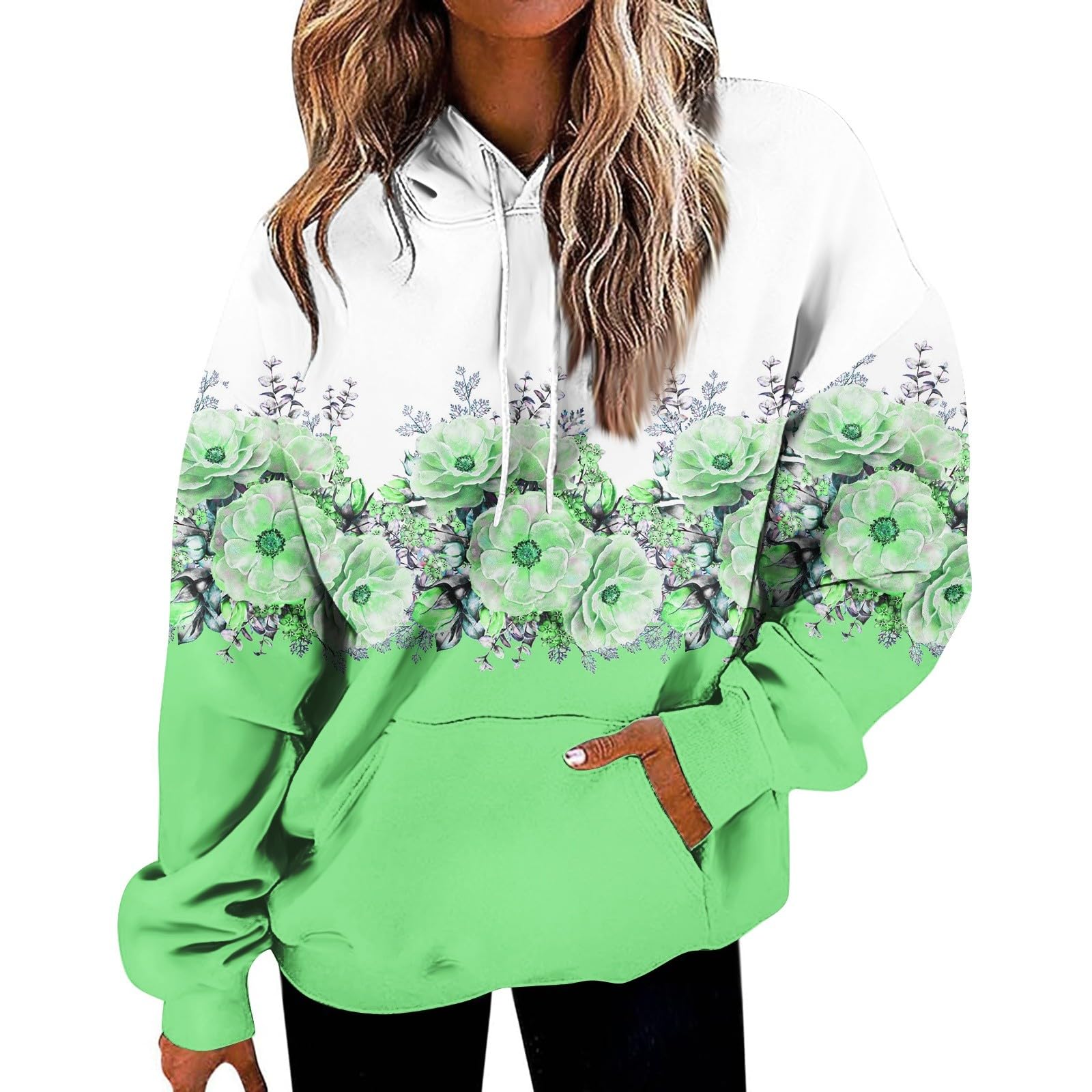 Women's Oversized Hooded Sweatshirt - Casual Round Neck Printed Pullover Top | Perfect for Lounge Wear, Street Style & Everyday Comfort