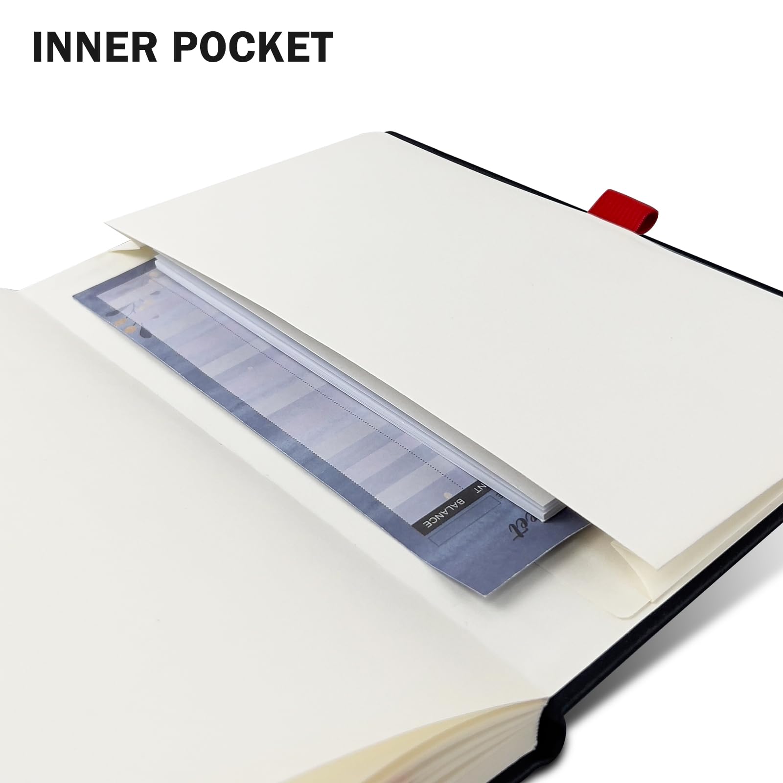 Premium Lined Black Journal Notebook - 192 Pages A5 Hardcover with Thick Paper, Pen Loop & Pocket - College Ruled for Writing, Note Taking - Perfect for Travel, Business, Work, School & Daily Use - 5.6