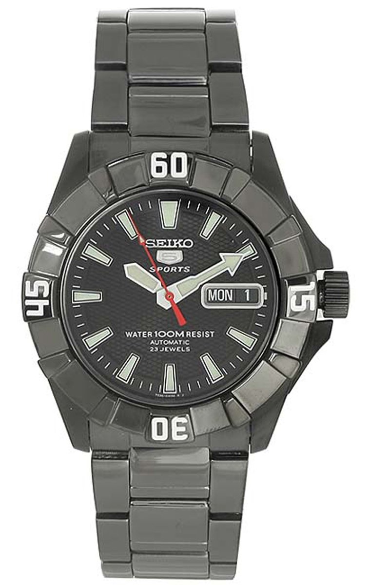 Seiko 5 SNZF63K1 Automatic Dive Watch for Men - Stainless Steel Case & Bracelet, Day-Date Display, Water Resistant - Perfect for Diving, Swimming & Everyday Wear