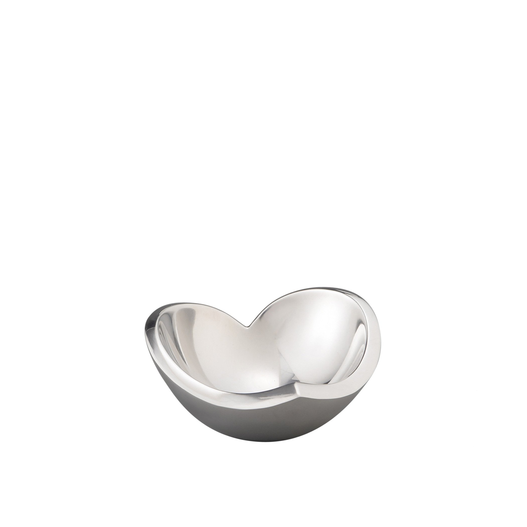 Heart-Shaped Nambe Alloy Love Bowl - Modern Wedding & Anniversary Gift, Valentine’s Day Decorative Trinket Tray, Oven-Safe Ring Dish (4.5