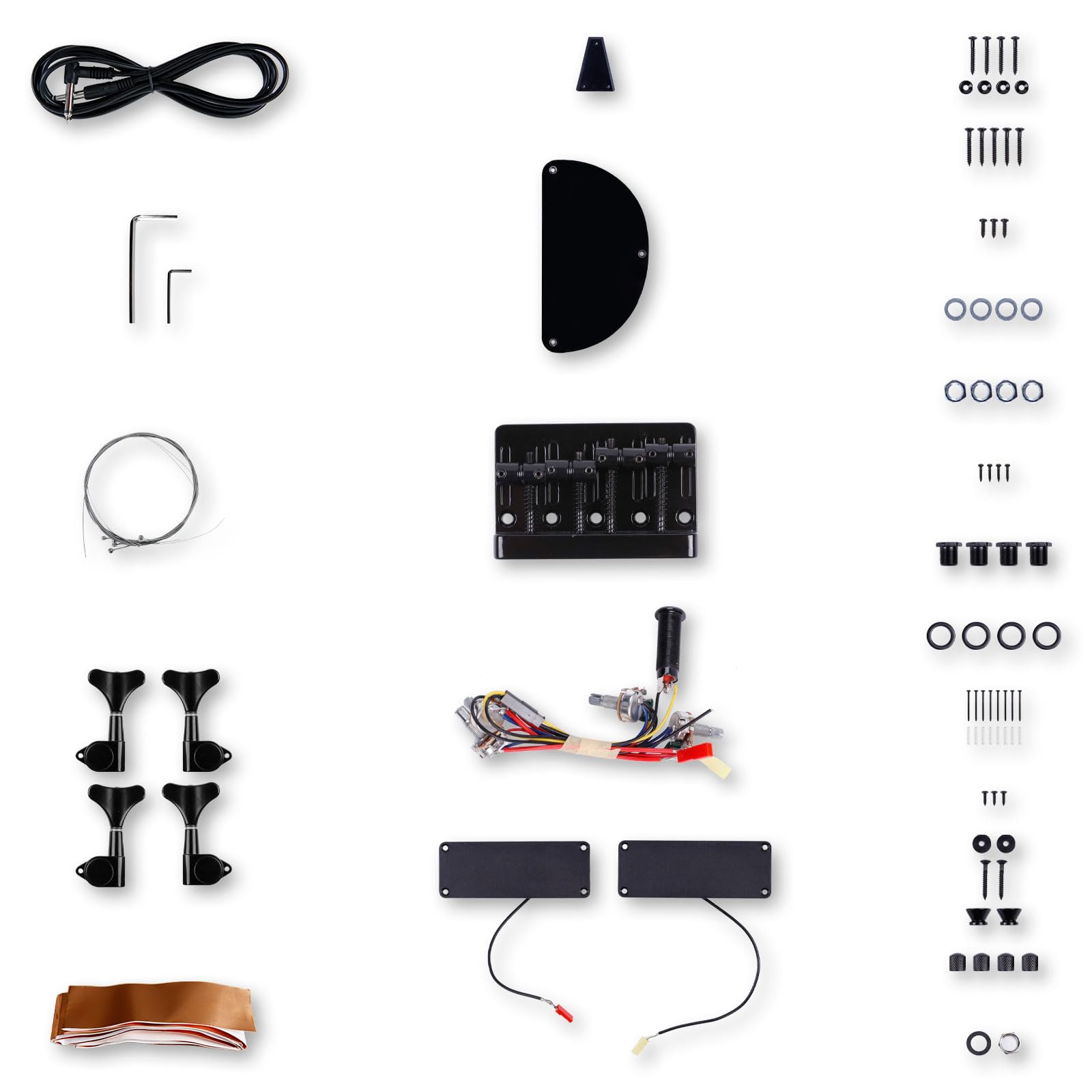 Leo Jaymz DIY Electric Bass Guitar Kit - Roasted Ash Body, Maple Neck & Ebony Fingerboard - 4-String Bass Guitar with All Components - Perfect for Beginners, Home Recording & Live Performances