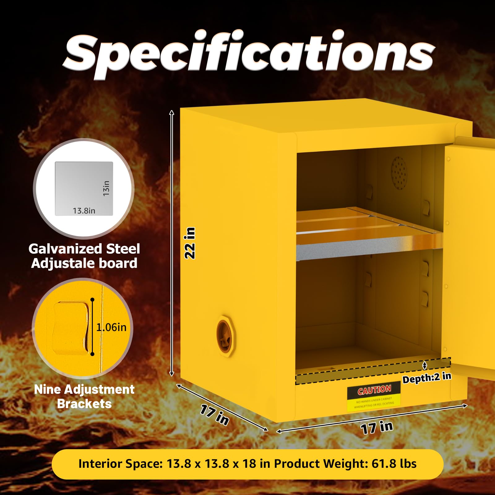 4 Gallon Flammable Storage Cabinet - 18.1