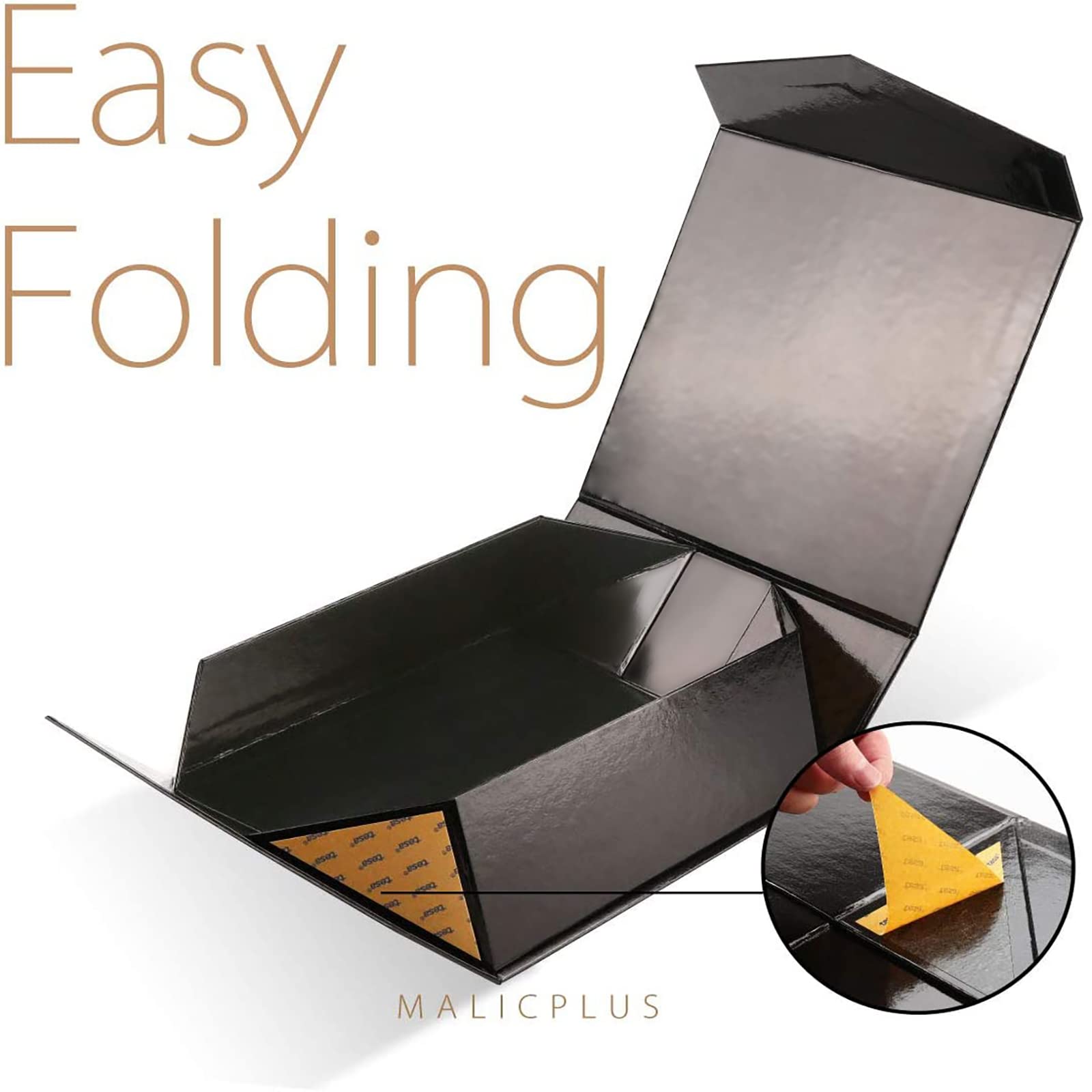 Premium 9x9x3.4 Inch Black Gift Box with Magnetic Closure - Grass Texture Luxury Presentation Box for Groomsman Proposals, Wedding Favors, Birthday Gifts & Special Occasions - Elegant Keepsake Storage Solution