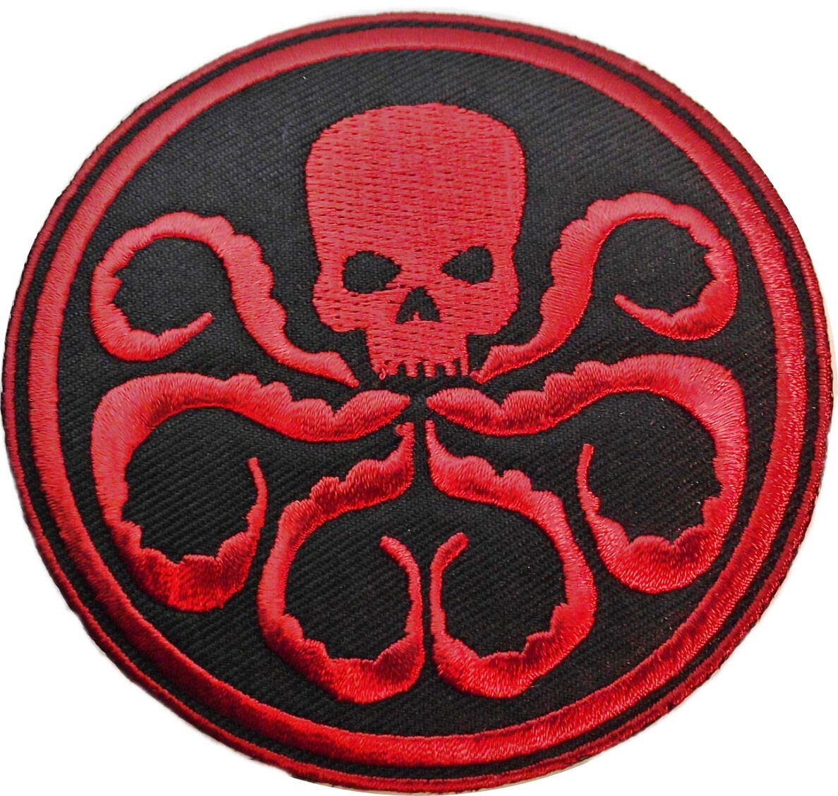 Captain America Hydra Symbol Embroidered Iron-On Patch for Jackets, Bags & Cosplay | Marvel Superhero Sew-On Badge for Costumes, Backpacks & DIY Crafts