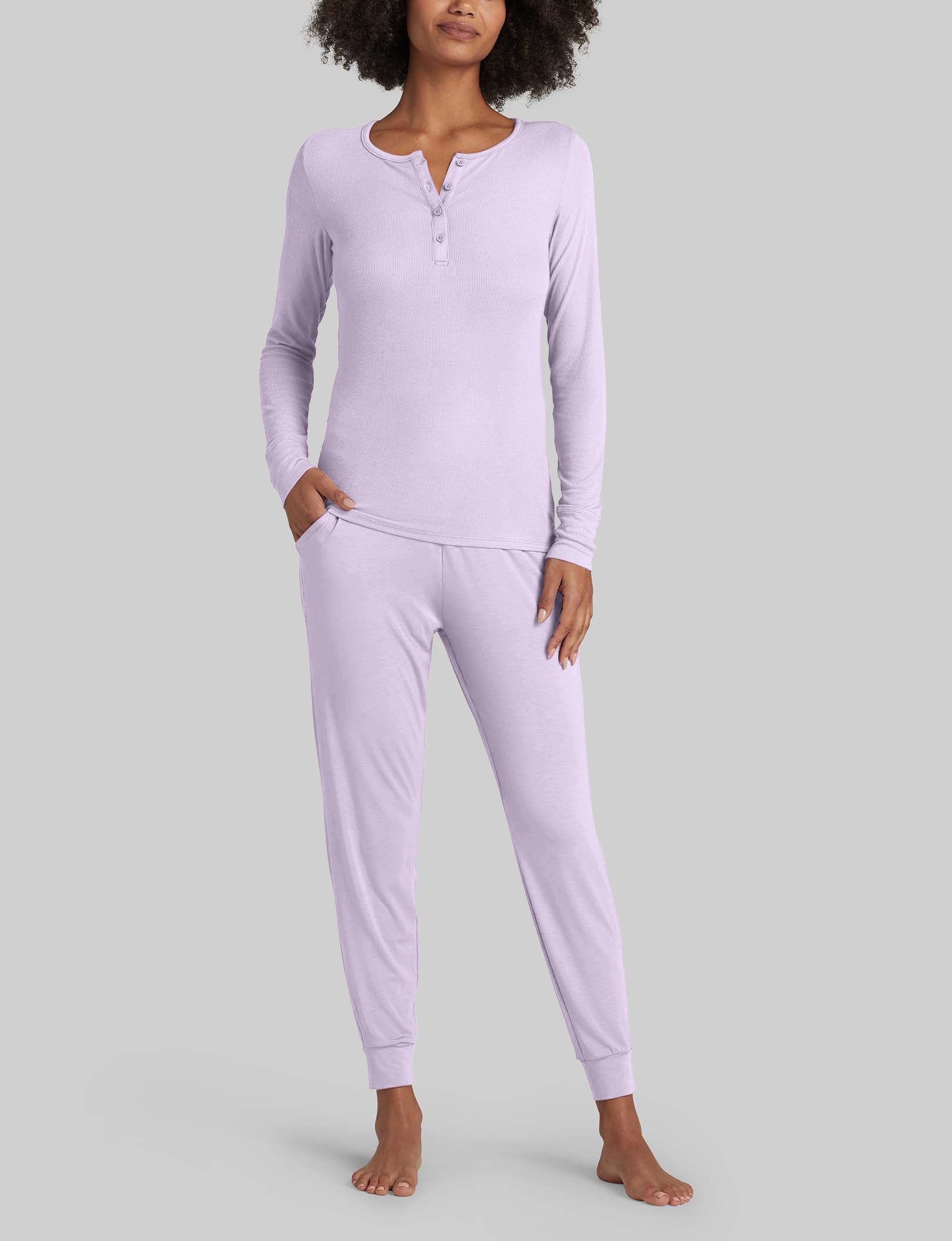 Women's Casual Henley Top - Soft Long Sleeve Button Down Shirt for Relaxing at Home, Lounging & Weekend Outfits