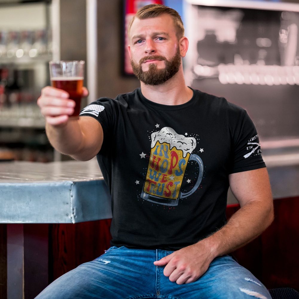 In Hops We Trust Black T-Shirt - Premium Cotton Beer Lover Tee for Brewery Enthusiasts & Casual Wear