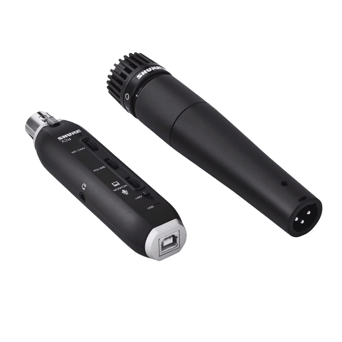 Shure SM57 X2U Professional Dynamic Microphone with XLR to USB Adapter Bundle - Perfect for Podcasting, Live Streaming & Home Studio Recording (Discontinued)