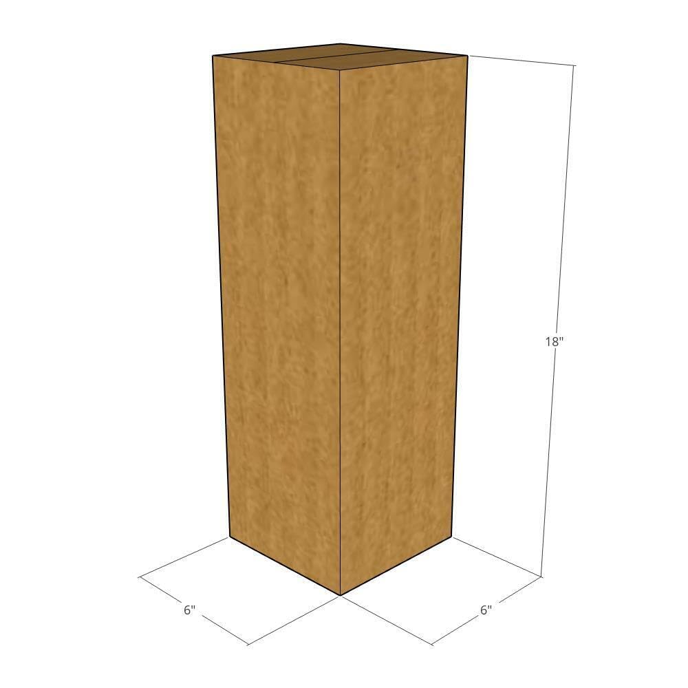 100-Pack 6x6x18 Inches 32 ECT Corrugated Shipping Boxes | Heavy Duty Moving & Storage Boxes for Business, Office, Home | Perfect for Ecommerce, Packing Supplies & Small Item Shipments