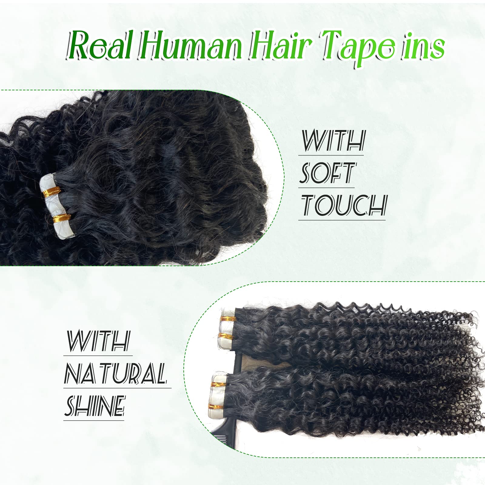 Premium 100G Tape in Hair Extensions for Black Women - 40 Pieces Double Sided Seamless Invisible Real Human Hair Extensions (14 Inch, Curly) - Perfect for Daily Wear, Special Occasions & Volume Enhancement