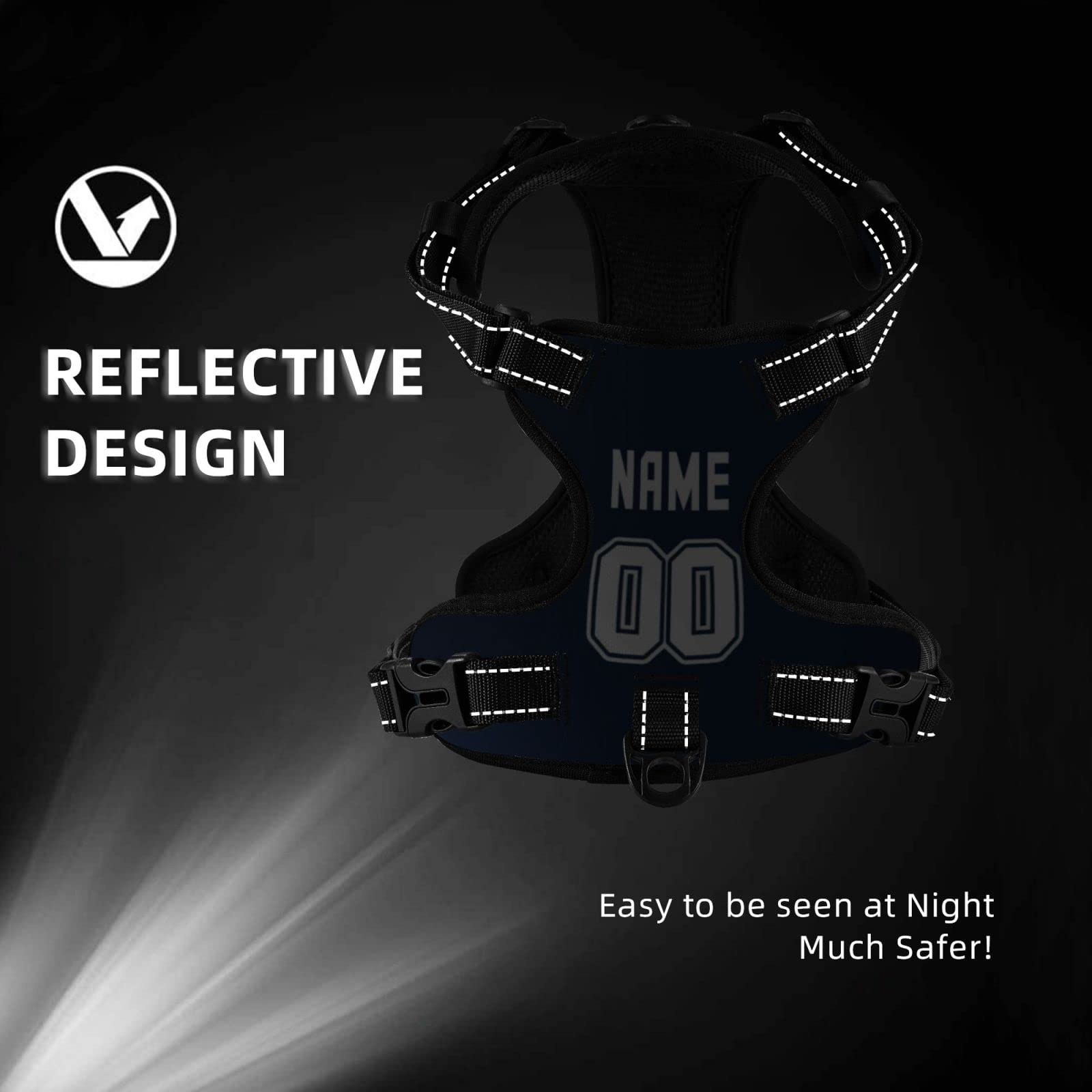 Custom Personalized Dog Harness with Name & Phone Number - Reflective Adjustable Pet Vest for Small Medium Large Dogs & Cats - Perfect for Walking Running Outdoor Adventures & Night Safety