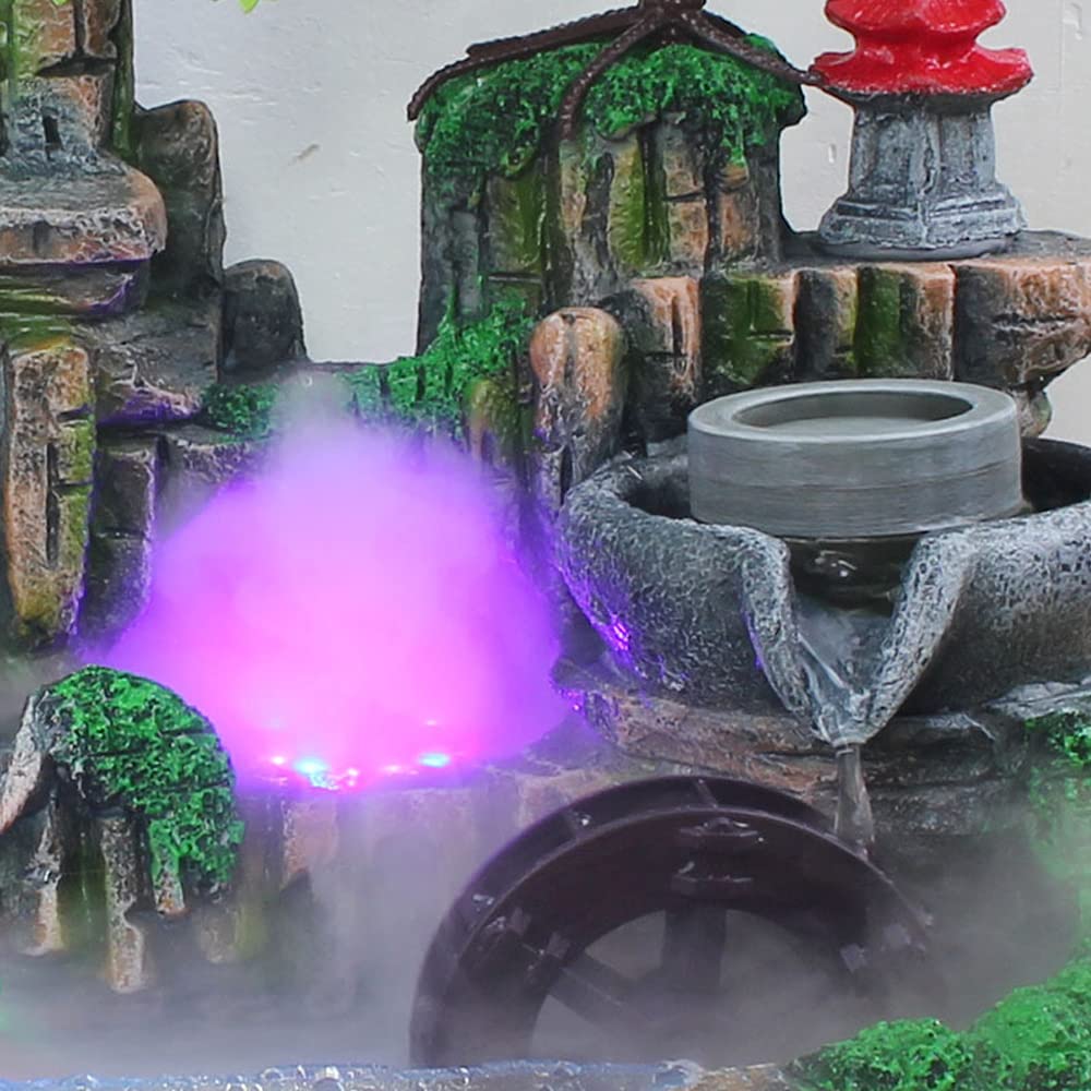 Mini Tabletop Fountain - Indoor Water Fountain with Resin Rockery & Bonsai Design, Perfect for Home Office Desk, Bedroom Decor, Zen Relaxation & Gift Giving