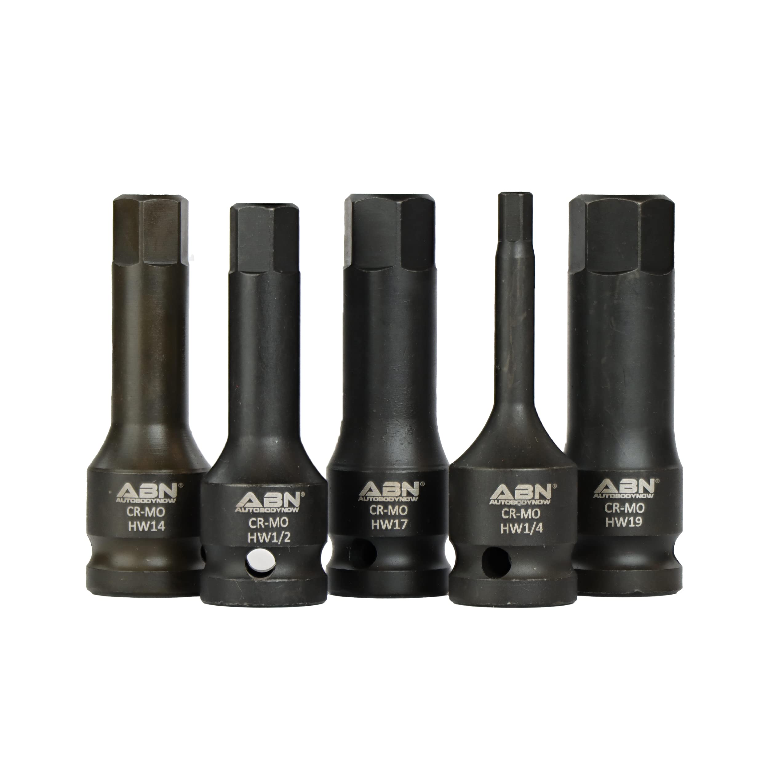 ABN Allen Hex Bit Set, 20-Piece 1/2 Inch Impact Driver Bit Set - Chrome Molybdenum Steel Metric & SAE Hex Key Set with Durable Hard Case - Perfect for Automotive Repair, Construction & DIY Projects
