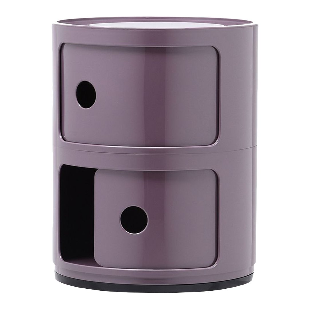 Componibili Round 2-Door Storage Tower - Modern Modular Cabinet for Bedroom, Living Room & Office Organization