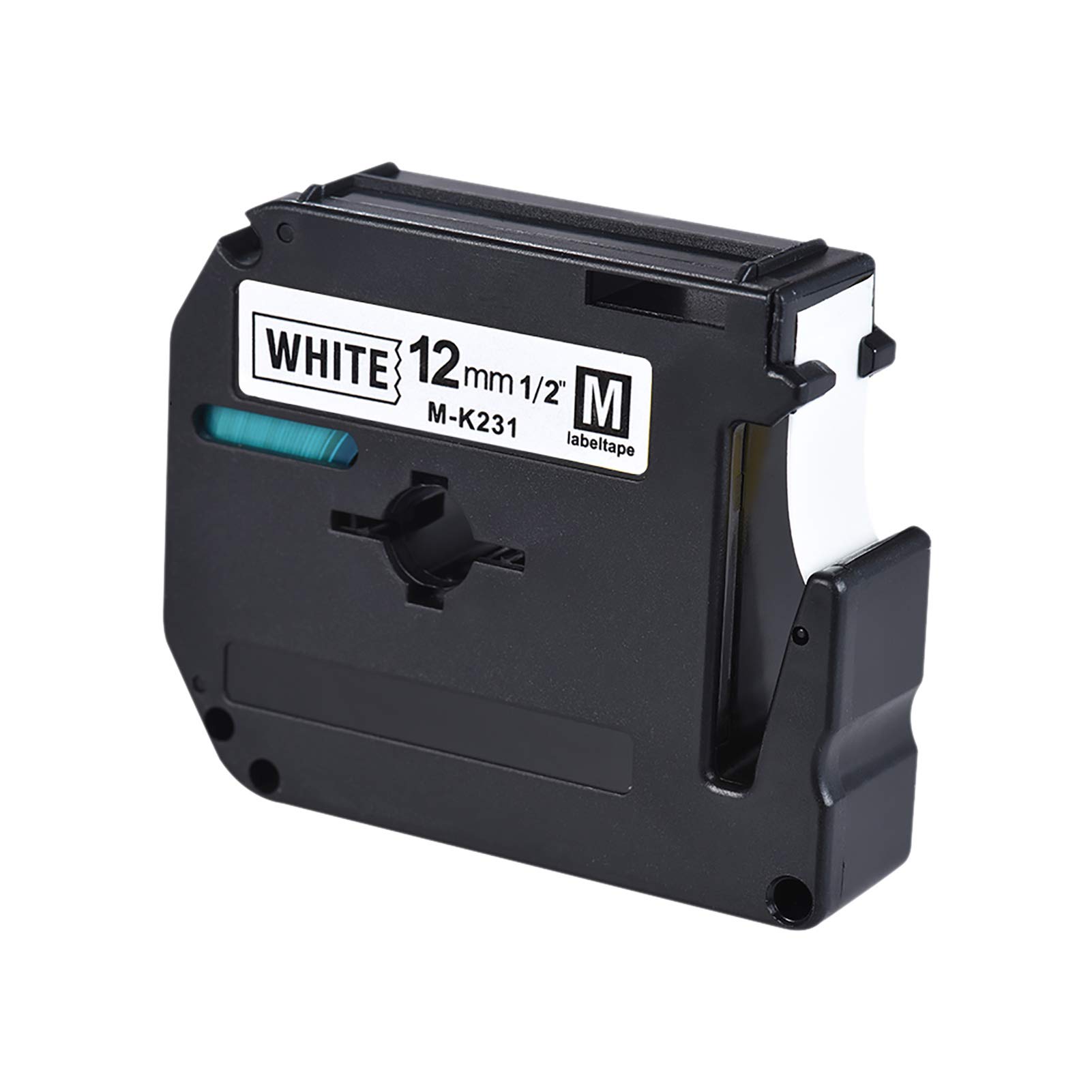 Brother PT-65/PT-70/PT-80 Compatible Black on White Label Tape - 12mm x 8m for Office, Shipping & Home Organization | Durable Printable Labeling Supplies