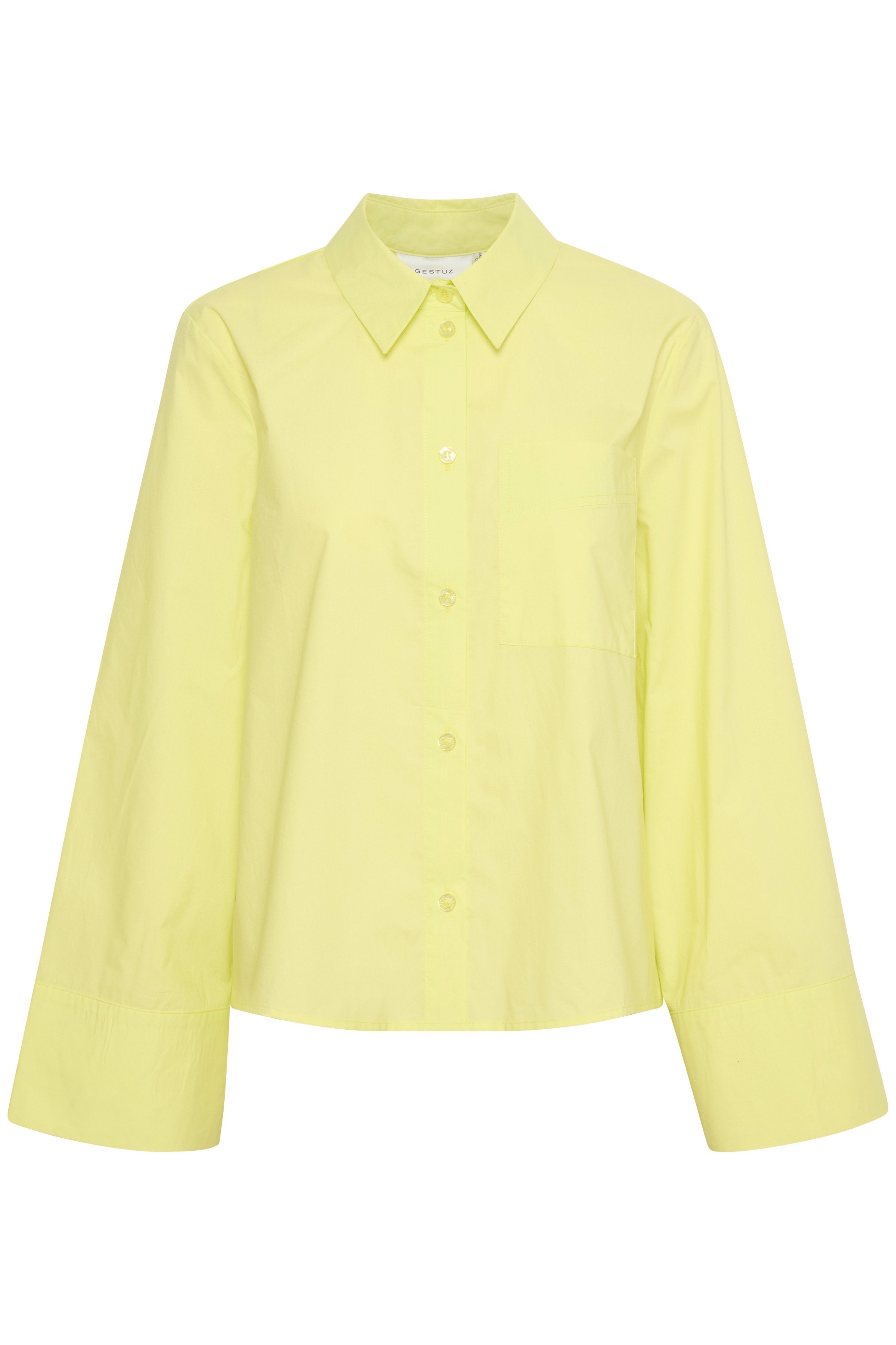 Gestuz Women's Chilly Shirt in Lime Green - Lightweight Long Sleeve Blouse for Work & Casual Outfits | Office Wear, Date Night & Weekend Style
