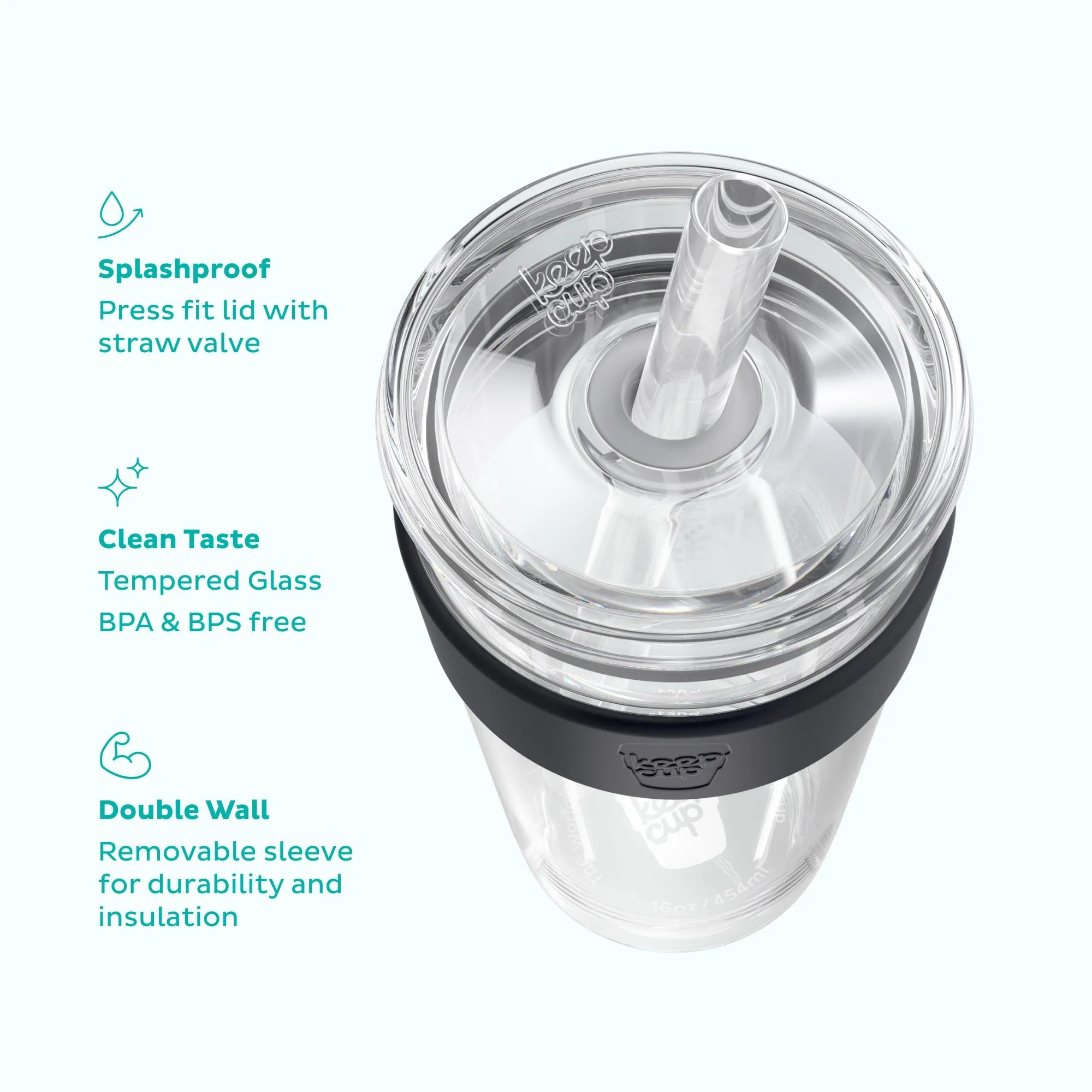 KeepCup Double Walled Insulated Cold Cup 12oz - Reusable Coffee Tumbler for Iced Drinks, Perfect for Office, Travel & Outdoor Activities
