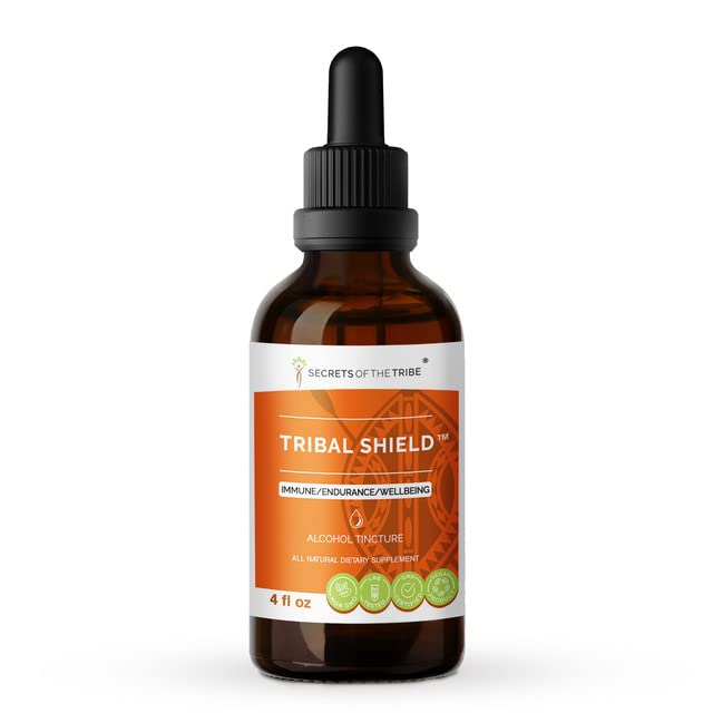 Tribal Shield Alcohol Extract - High-Potency Herbal Drops with Astragalus, Echinacea, Maca, Calendula, Reishi, Schisandra & Elderberry | Immune Support, Endurance Booster & Wellness Tincture | 4 oz Bottle | Perfect for Daily Immune Support, Stress Relief & Natural Energy Boost