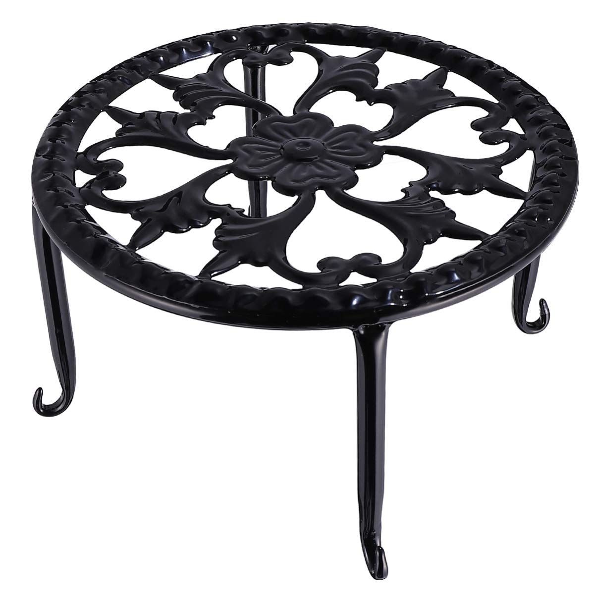 Happyyami Iron Flower Pot Stand - Decorative Metal Plant Holder for Indoor & Outdoor Use - Potted Plant Shelf for Bonsai, Succulents, Flowers - Perfect for Garden, Patio, Balcony Decor