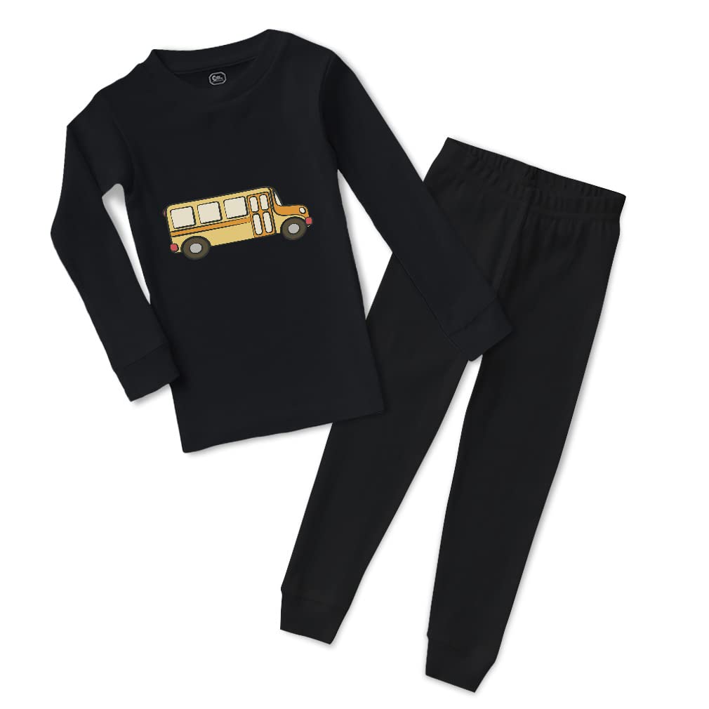 Custom Boy & Girl Cotton Toddler Pajamas - School Bus & Car Print Sleepwear - Soft & Snug Fit for Kids - Perfect for Bedtime, Playdates & Travel