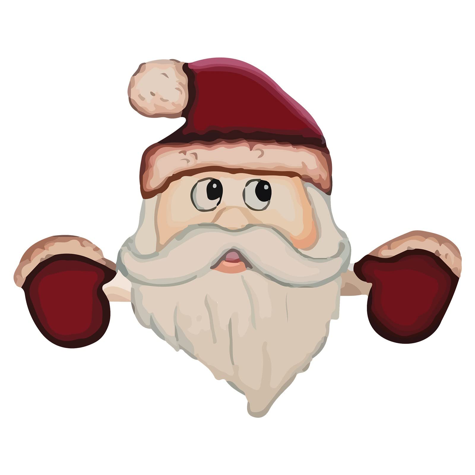 Santa Snowman Christmas Decoration - Outdoor Holiday Fence Peeker for Festive Home Decor - Perfect for Front Yard, Garden & Holiday Party Decorations (One Size)