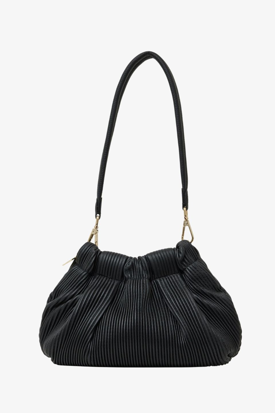 Alexis Pleated Shoulder Bag for Women - Elegant Black Crossbody Purse for Work, Travel & Everyday Use