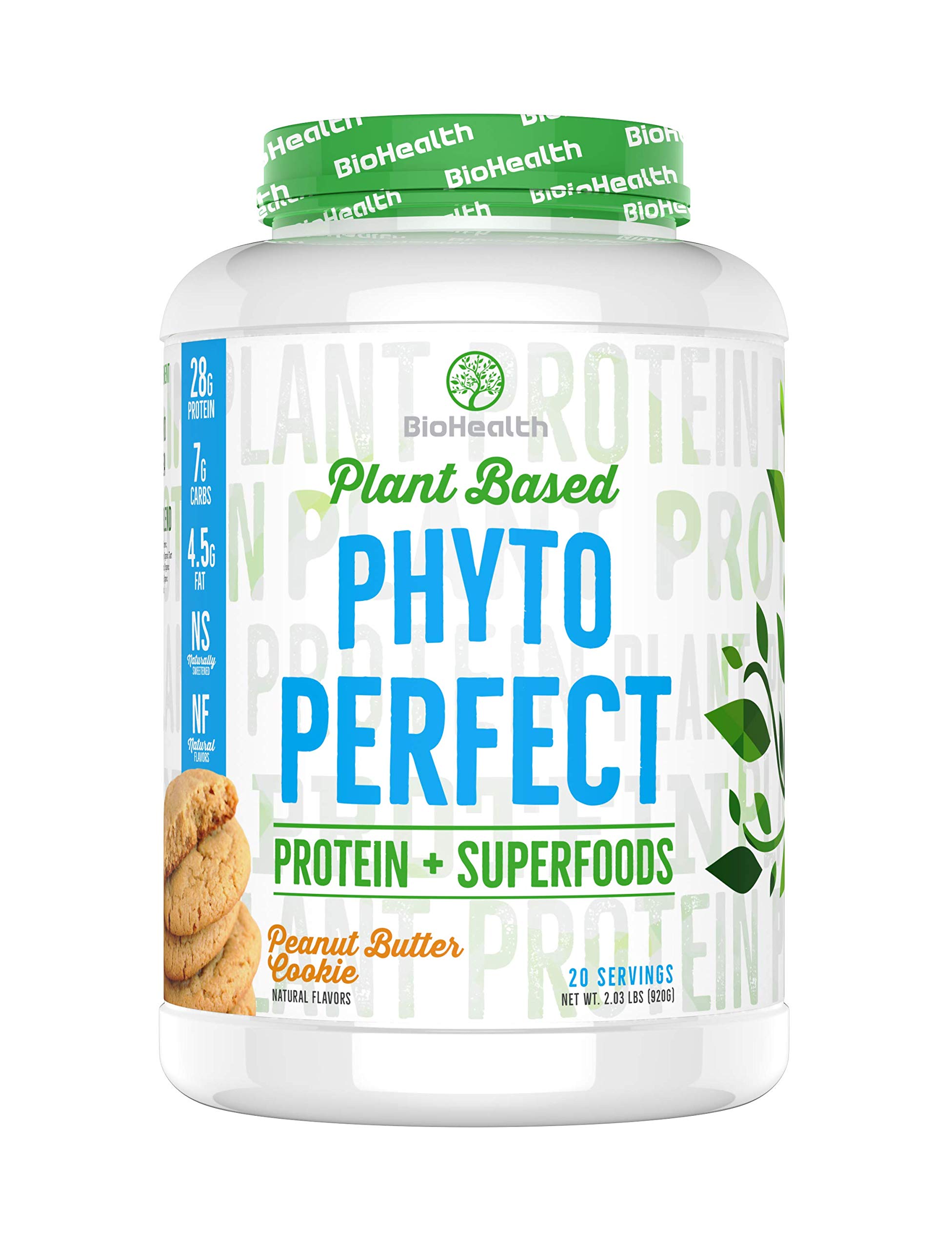Phyto Perfect Peanut Butter Cookie (2lb) | 28g Plant-Based Vegan Protein Powder with Superfoods | Organic Vegetables & Fruits Blend | 21 Servings | Perfect for Smoothies, Baking & Post-Workout Recovery