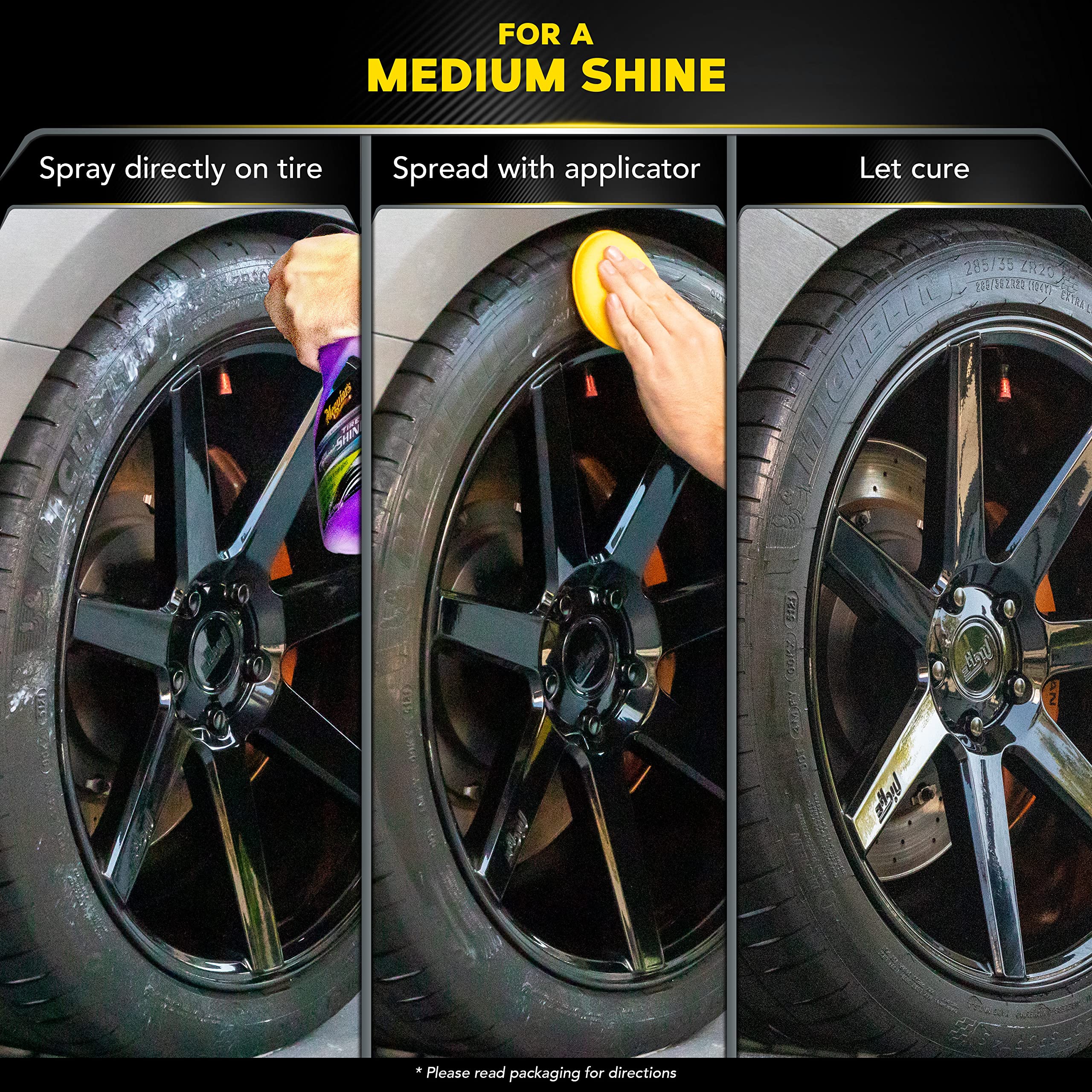 Meguiar's Hybrid Ceramic Tire Shine Spray - 16 Oz | Long-Lasting, Durable & Water-Resistant Tire Shine with Advanced Ceramic Technology | Perfect for Car Detailing, Showroom Shine & Vehicle Protection