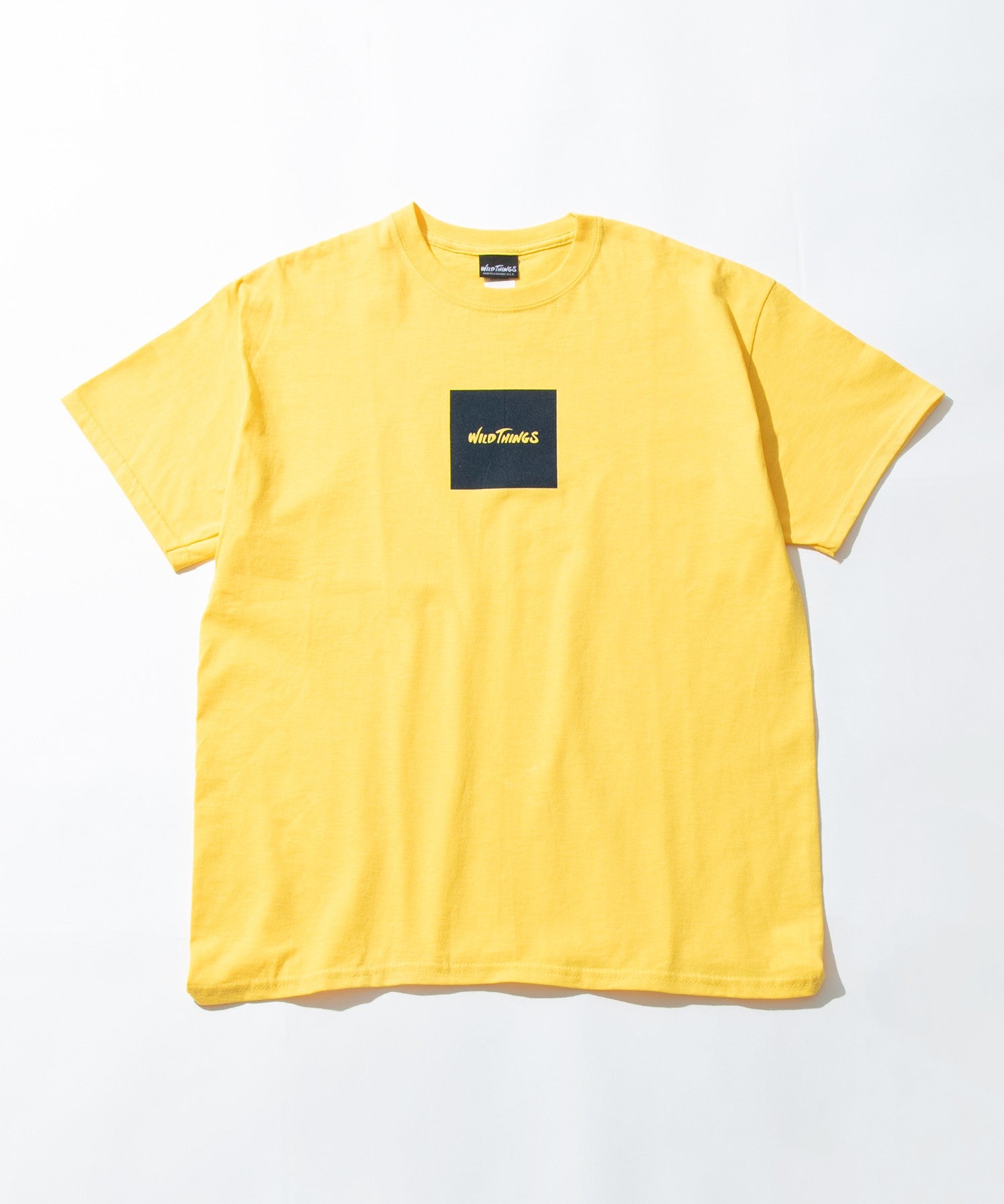 Square Logo Cotton T-Shirt for Men & Women - Soft Yellow Casual Tee - Perfect for Everyday Wear, Street Style & Graphic Tee Outfits