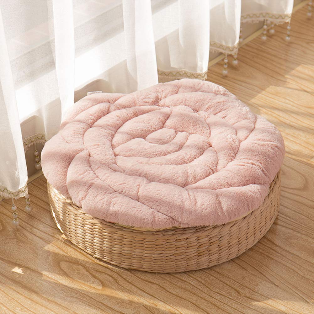 Premium Rose Chair Pad Seat Cushion - Soft Plush Non-Slip Floor & Chair Cushion for Kitchen, Dining Room, Office - Indoor/Outdoor Use (Pink, 18x18 Inches) - Perfect for Home Decor, Reading Nook & Garden Relaxation
