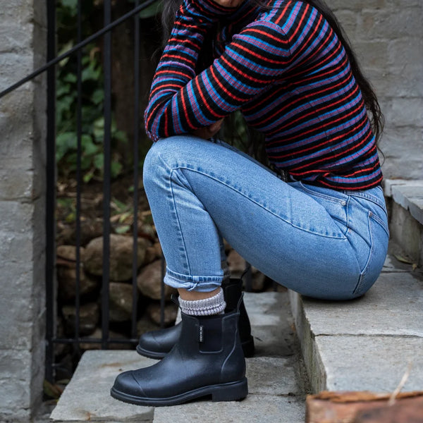Merry People Bobbi Black Rain Boots - Waterproof & Comfortable Women's Rain Boots for Walking, Gardening & Outdoor Activities