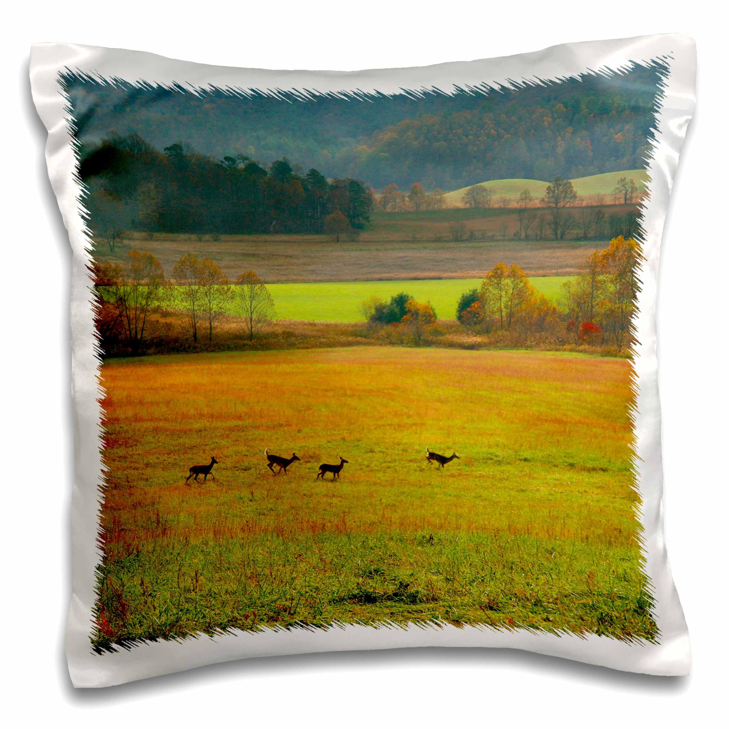 3D Printed Cades Cove Smoky Mountain National Park Tennessee USA Pillow Case - 16x16 Inch Home Decor, Travel Souvenir & Gift for National Park Lovers