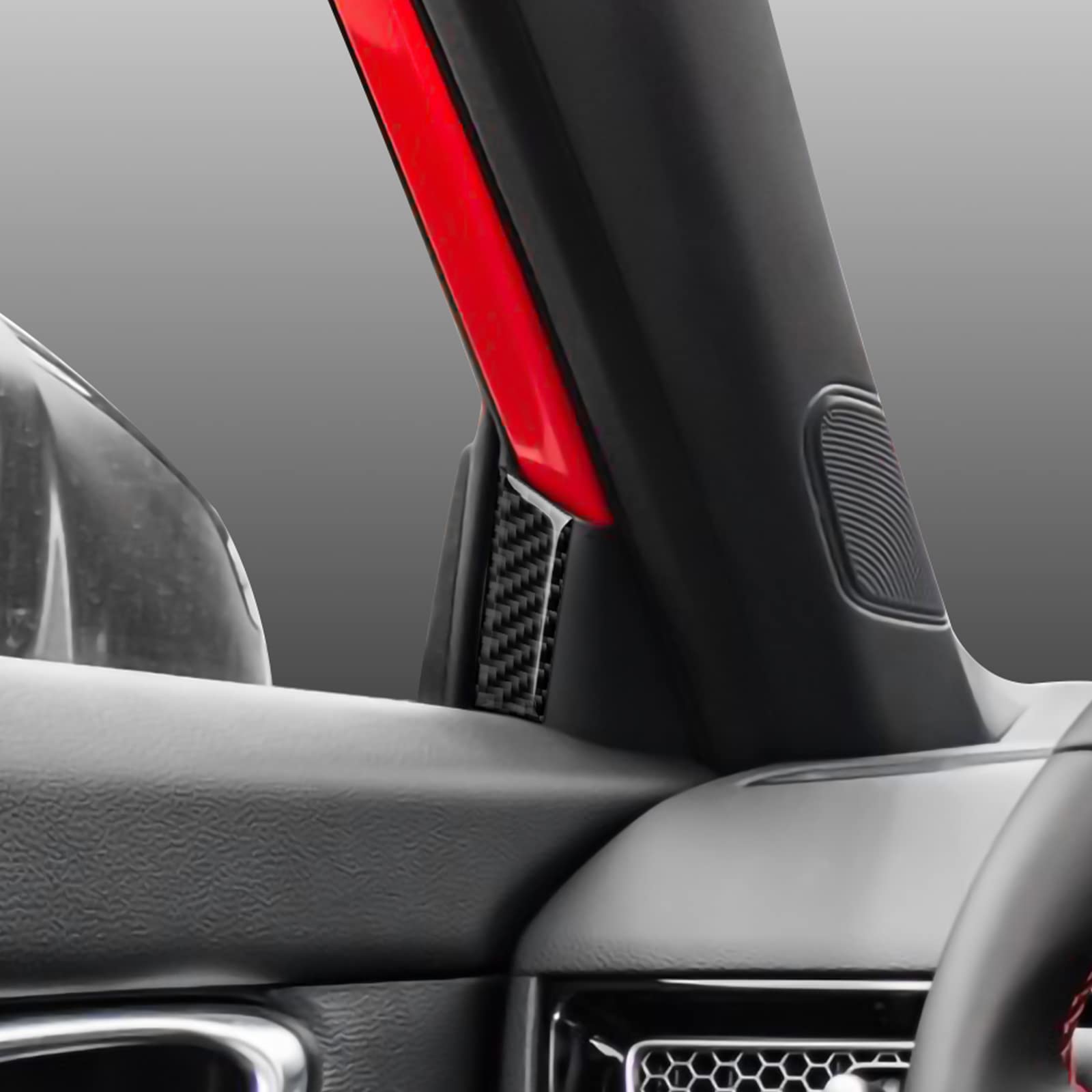 2022-2023 Honda Civic 11th Gen Carbon Fiber A-Pillar Decals - Interior Car Door Window Decorative Stickers | Upgrade Your Ride's Style for Sedan & Coupe Models