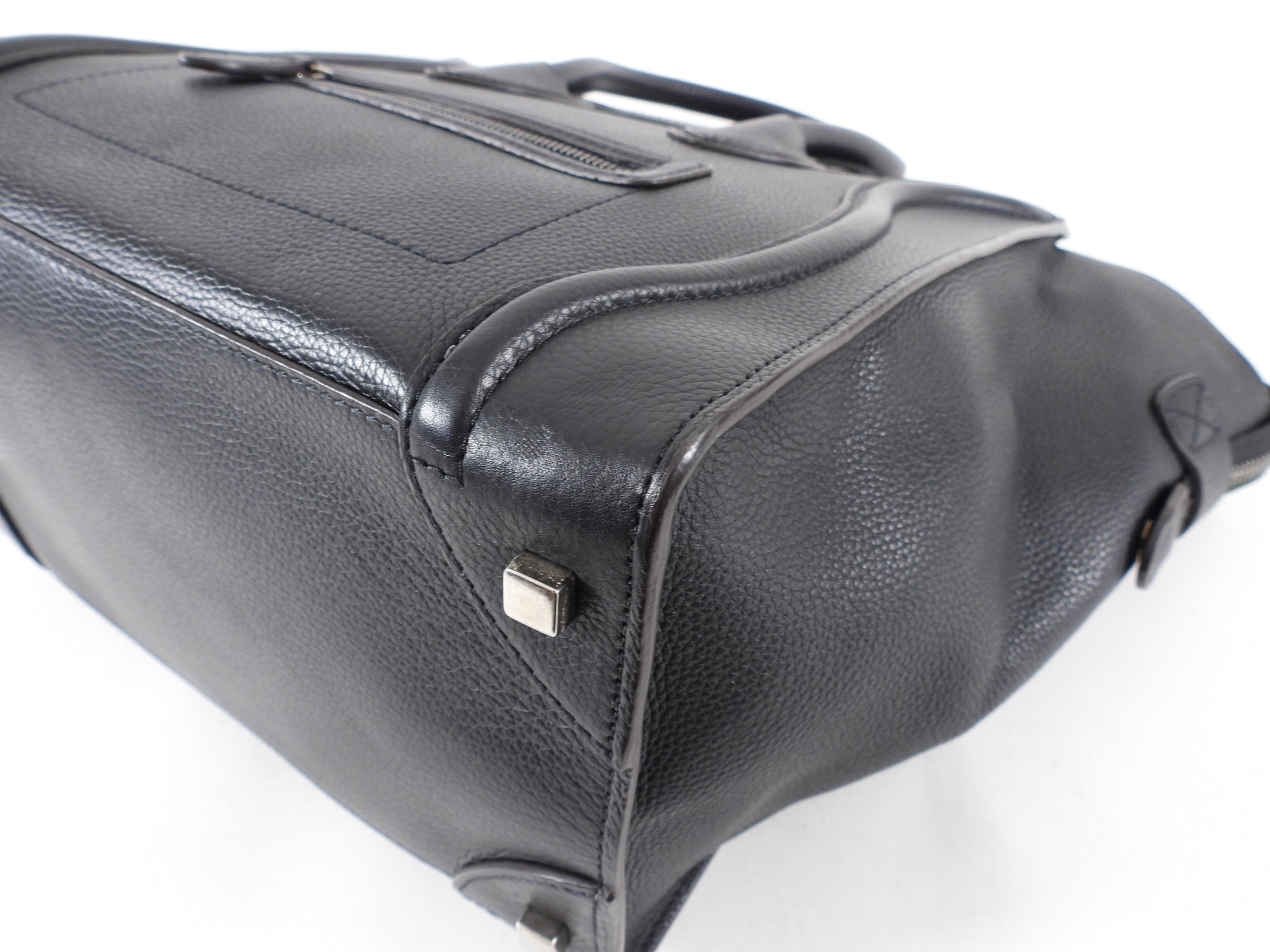 Celine Mini Luggage Tote Bag in Black Grained Leather - Stylish Crossbody Handbag for Women, Perfect for Work, Travel & Everyday Use