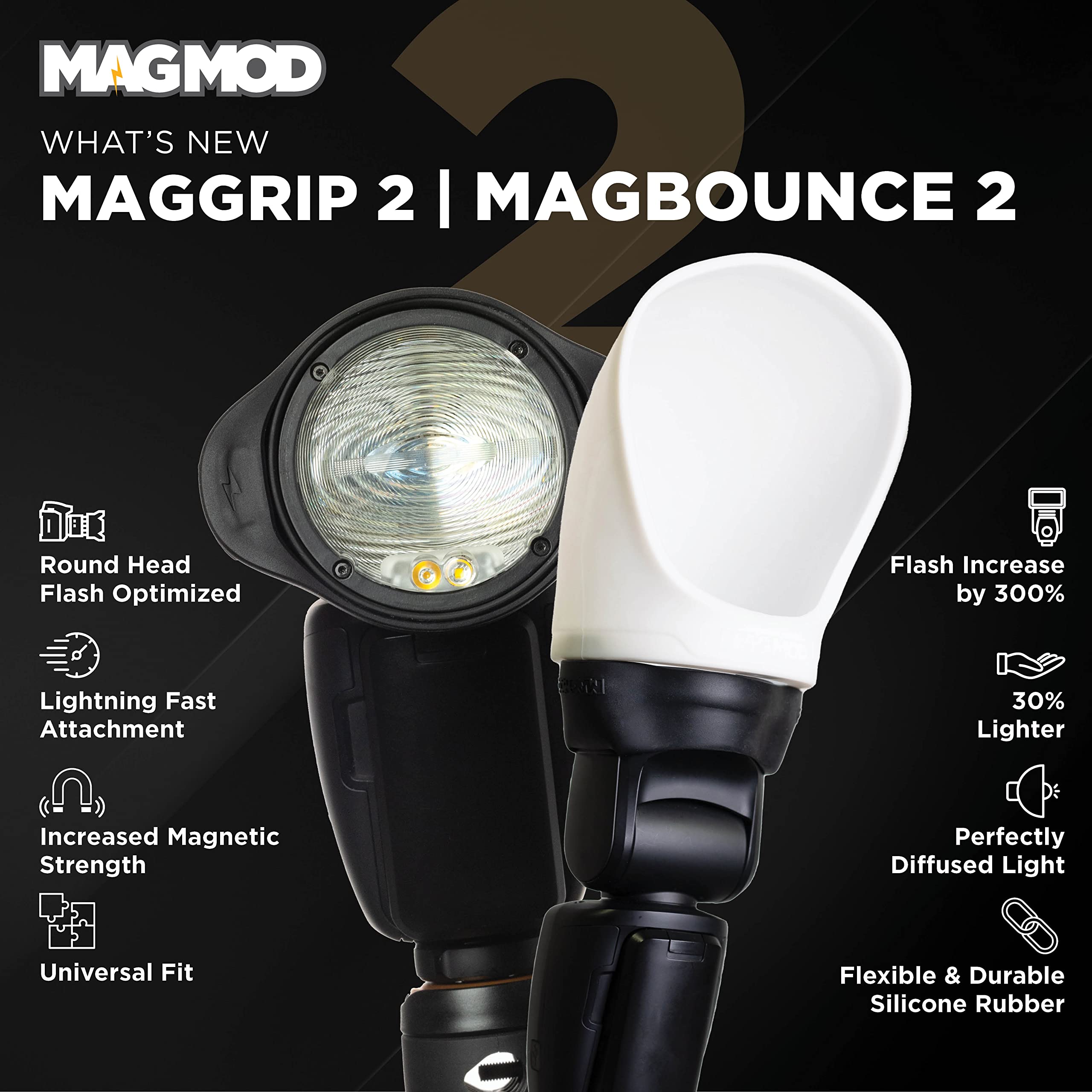 MagMod Professional Flash Kit 2 - Photography Lighting Diffuser Set with Magnetic Attachments | Lightweight Flash Modifiers for Superior Light Control | Perfect for Studio, Portrait & Event Photography