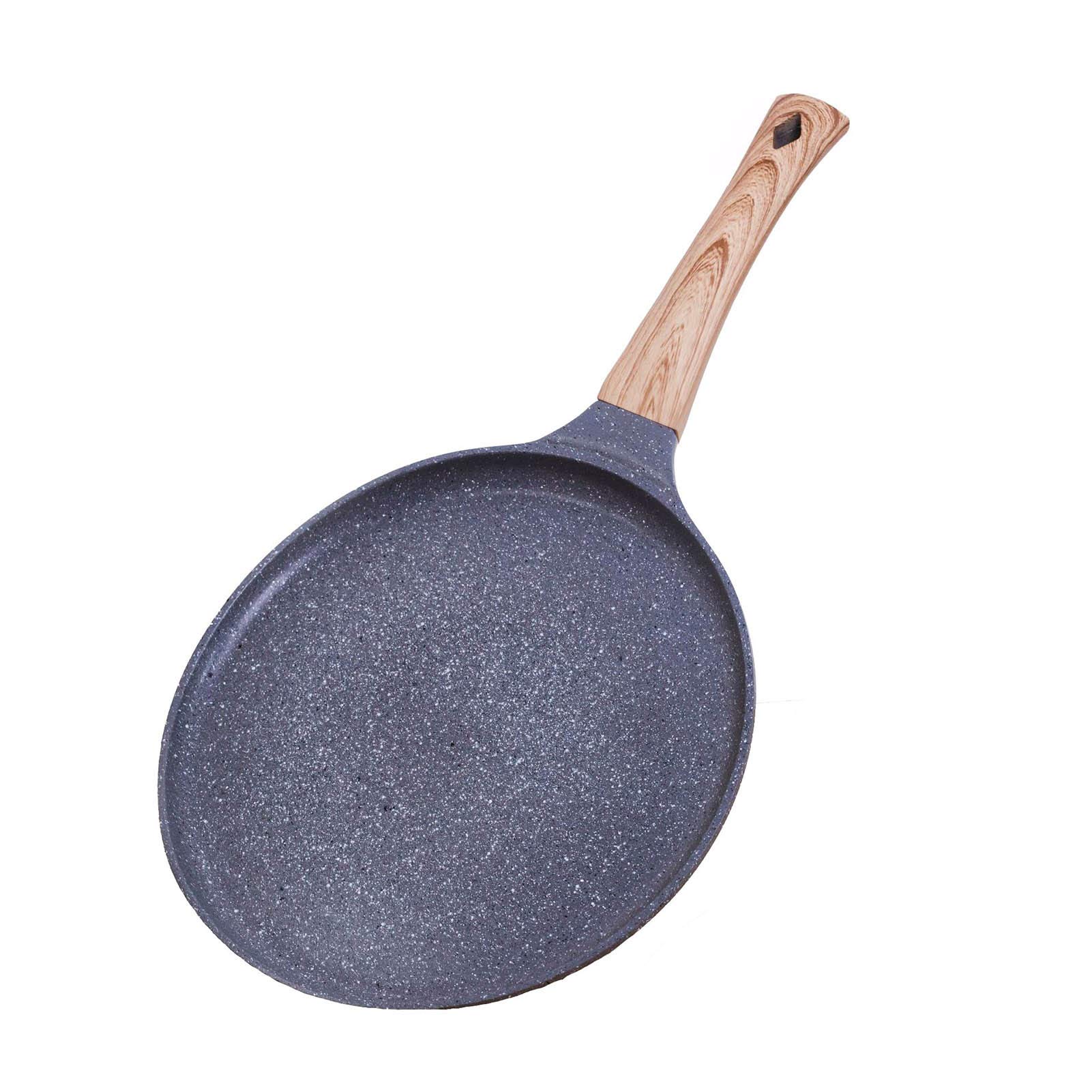 Non-Stick Aluminum Alloy Pancake Pan - Small Flat Bottom Frying Pan for Eggs, Crepes & Breakfast - Perfect for Home Kitchen Cooking & Camping