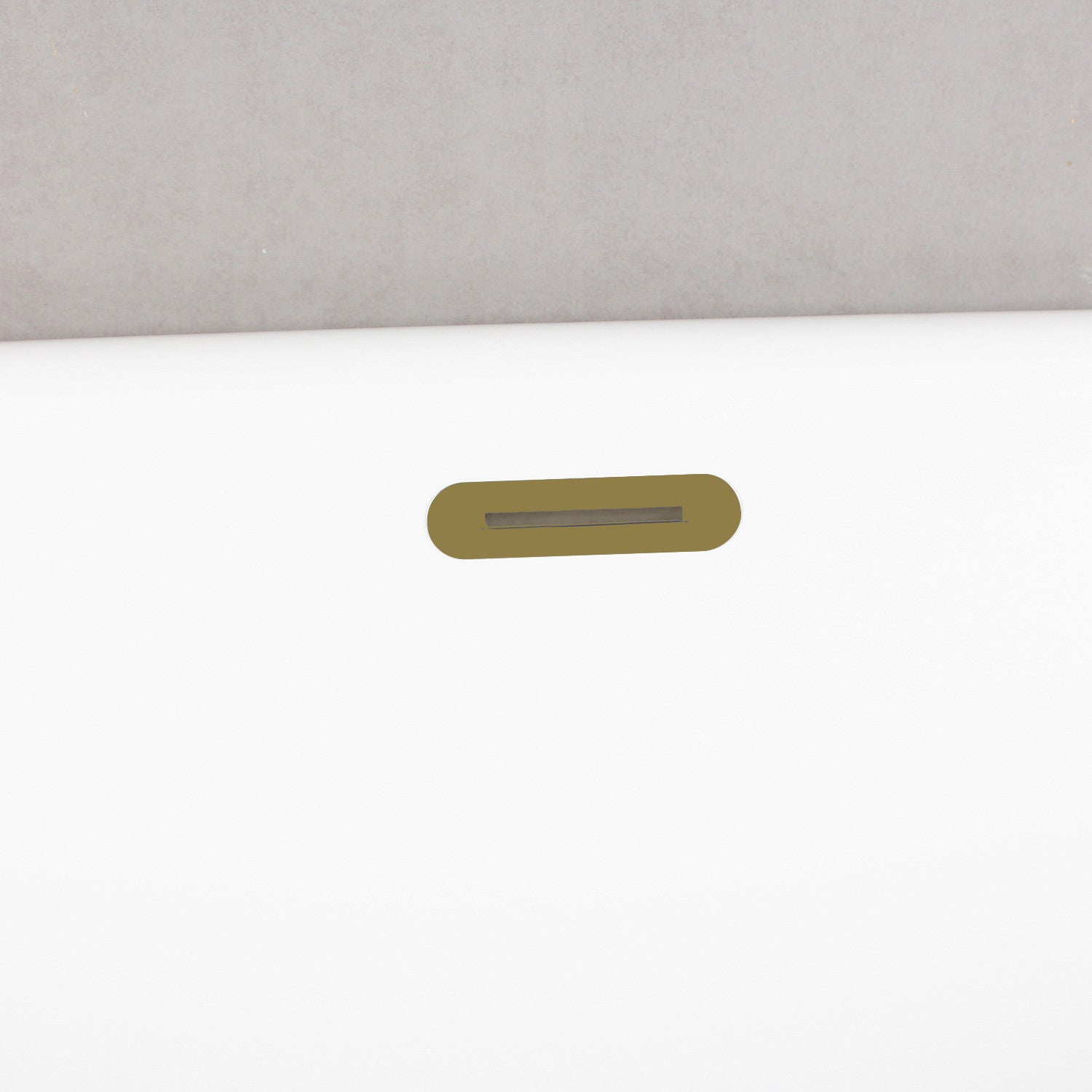 **67 Inch Acrylic Oval Freestanding Bathtub - Glossy White with Brushed Brass Drain - Double Ended Soaking Tub for Luxury Bathroom & Spa Relaxation**