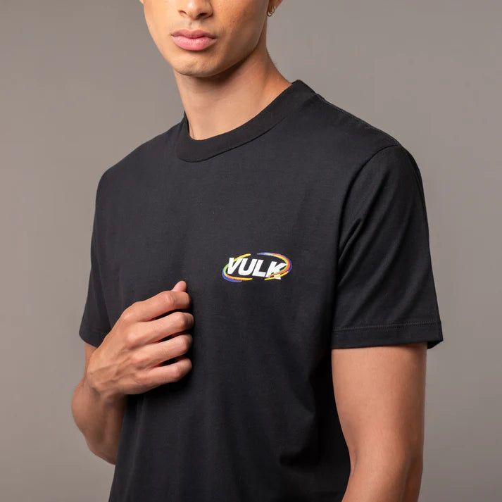 Vulk H Twister T-Shirt for Men - Black Cotton Short Sleeve Tee - Gym, Running & Casual Wear