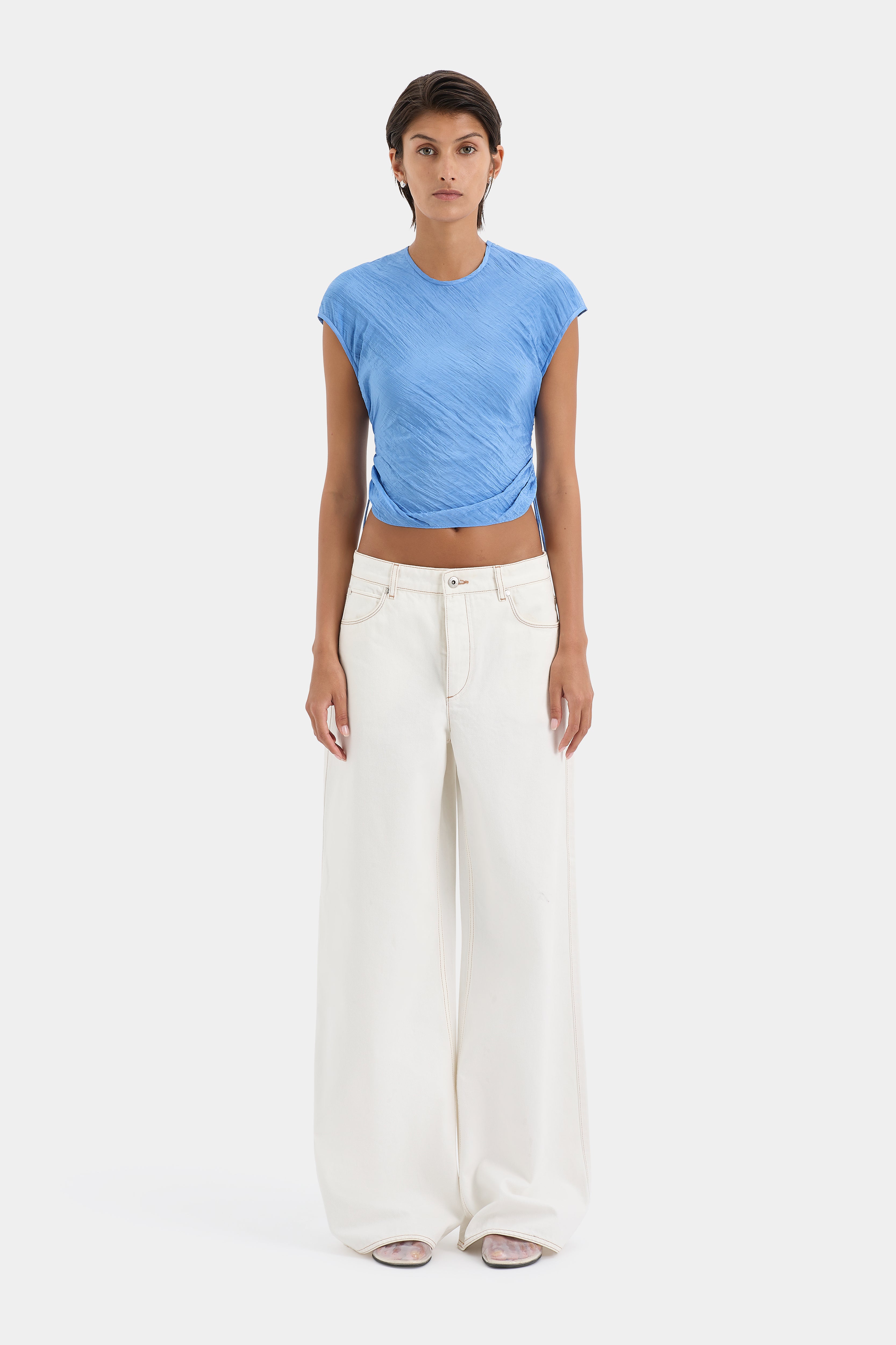 Ligera Gathered Top for Women - Soft Stretch Casual Blouse - Perfect for Work, Date Night & Everyday Wear