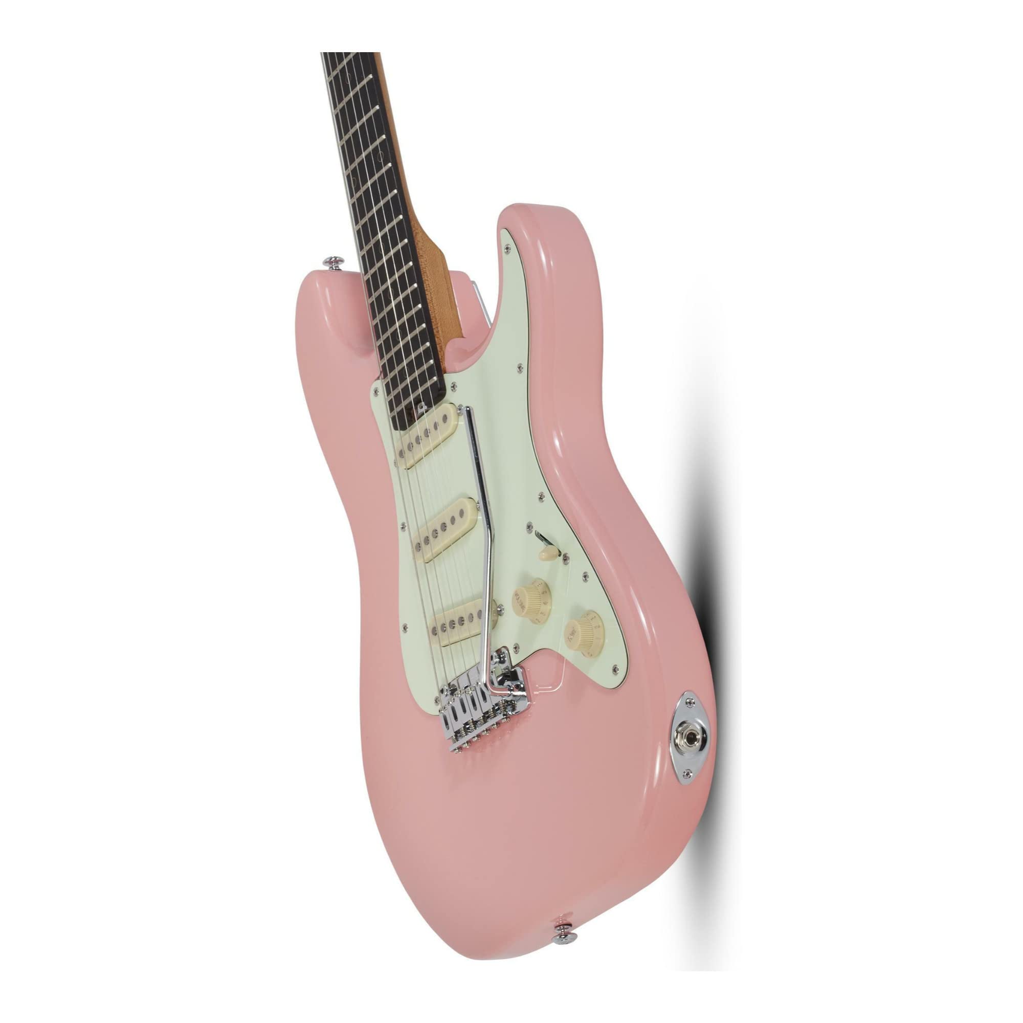 Schecter Nick Johnston Traditional Electric Guitar in Atomic Coral with Hard Shell Case - Professional Grade Guitar for Rock, Blues & Studio Recording