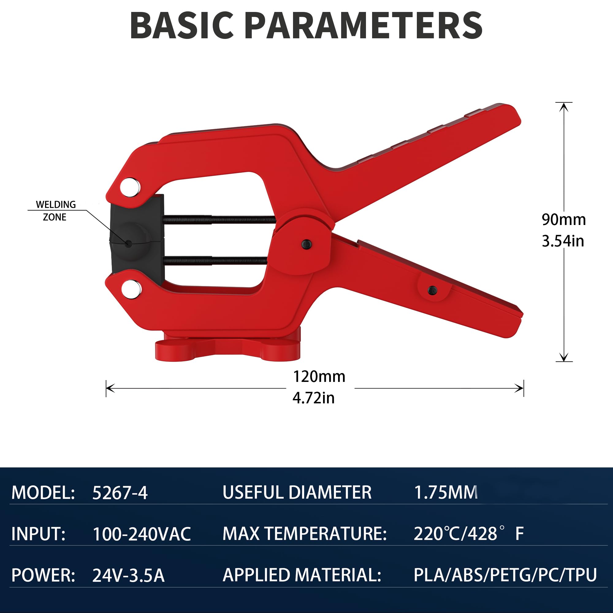 1.75mm Filament Connector - Easy to Use Filament Welder & Splicer for 3D Printers | PLA/ABS/PC/PETG/TPU Filament Fuser Joiner | Perfect for 3D Printing Repairs & Continuous Printing Projects