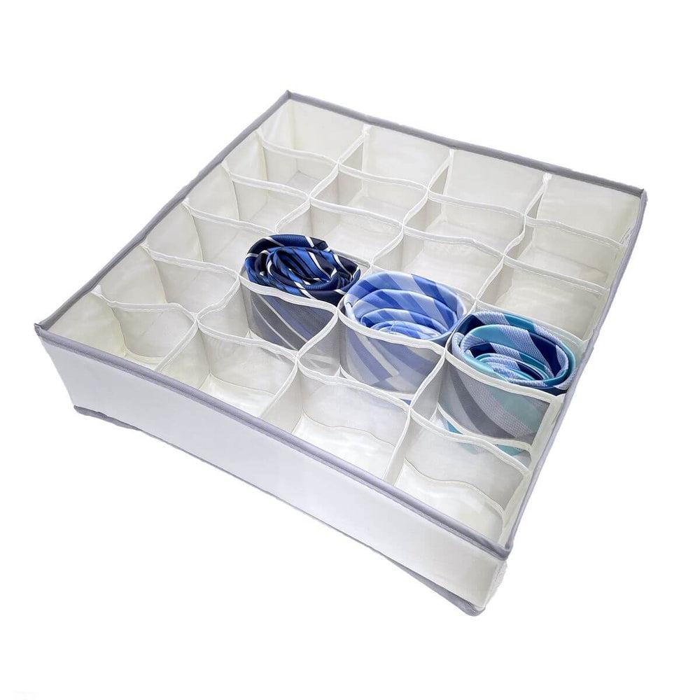 Flexi 24 Compartment Wardrobe Drawer Organizer - Closet Storage Solution for Socks, Underwear & Accessories | Perfect for Bedroom, Dorm & Travel Organization