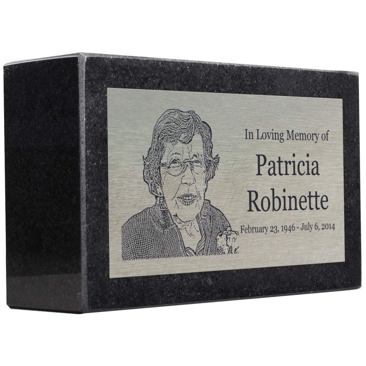 Premium Stainless Steel & Granite Memorial Headstone - Personalized Grave Markers for Loved Ones, Pets (Dogs, Cats) - 7