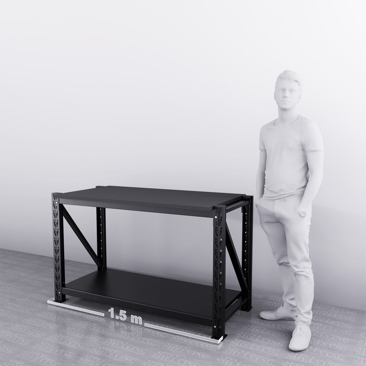 Heavy Duty Steel Workbench 1.5m x 0.94m x 0.6m - 500KG Capacity for Garage, Workshop & Industrial Use