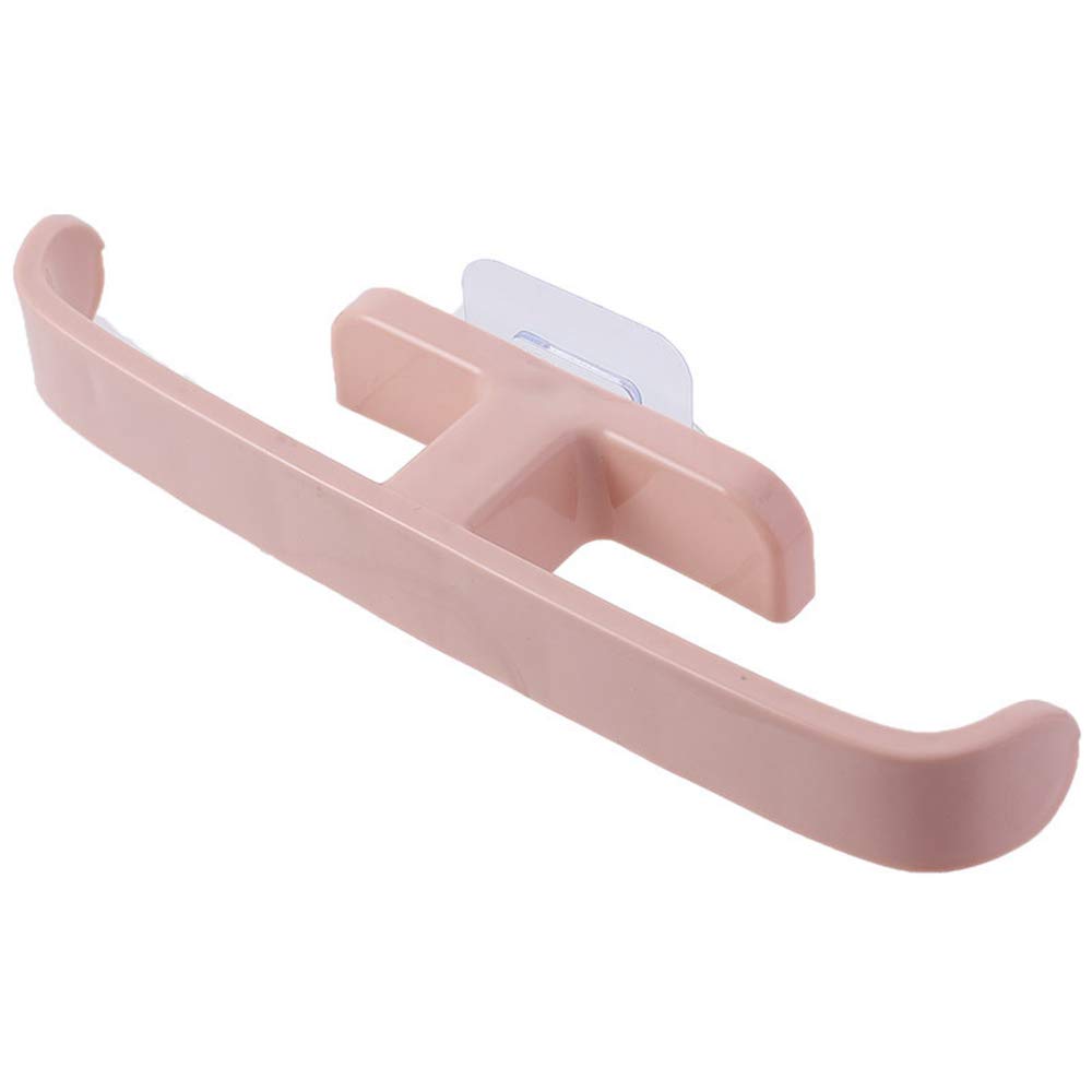 Wall Mounted Shoe Rack with Sticky Hanging Strip - Pink Storage Organizer for Door & Closet